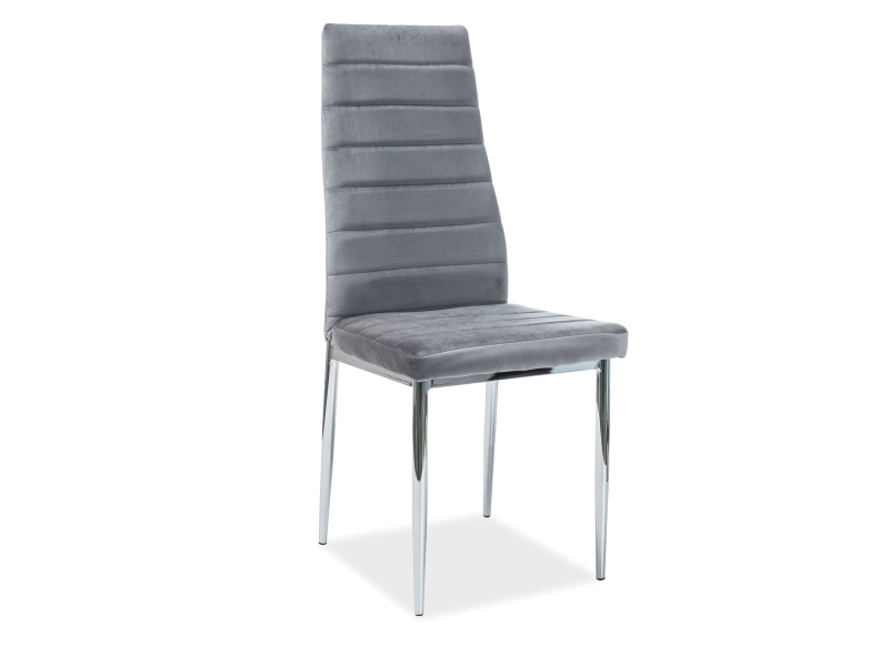 Židle H261 VELVET Chromovaný/šedý BLUVEL14  židle h261 velvet Chromovaný/šedý bluvel14