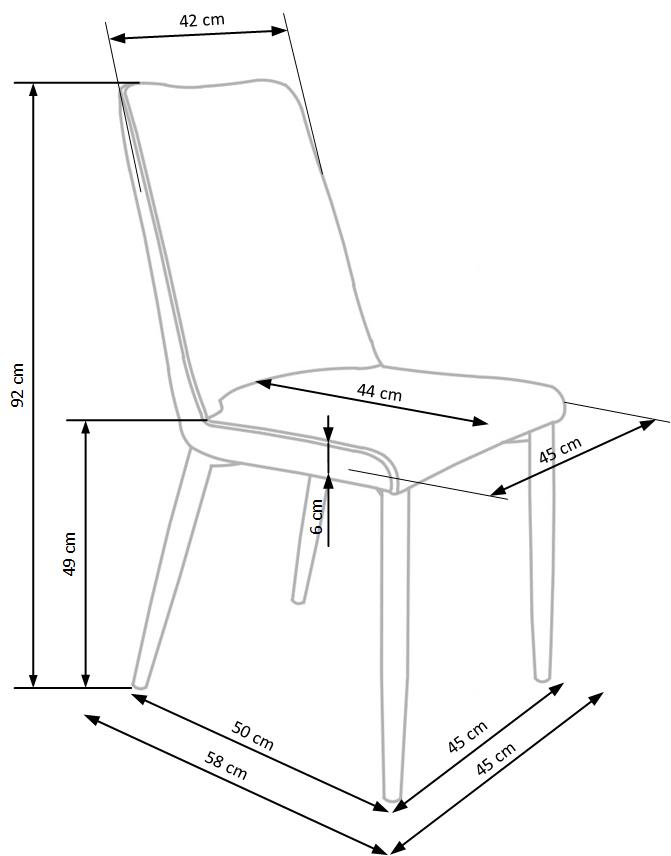 Židle K368 - Popelavá / Černá Židle k368 - Popelový / Černý