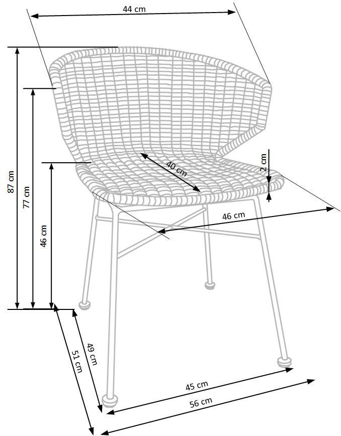 K407 szék - természetes / fekete Židle k407 - přírodní / Fekete