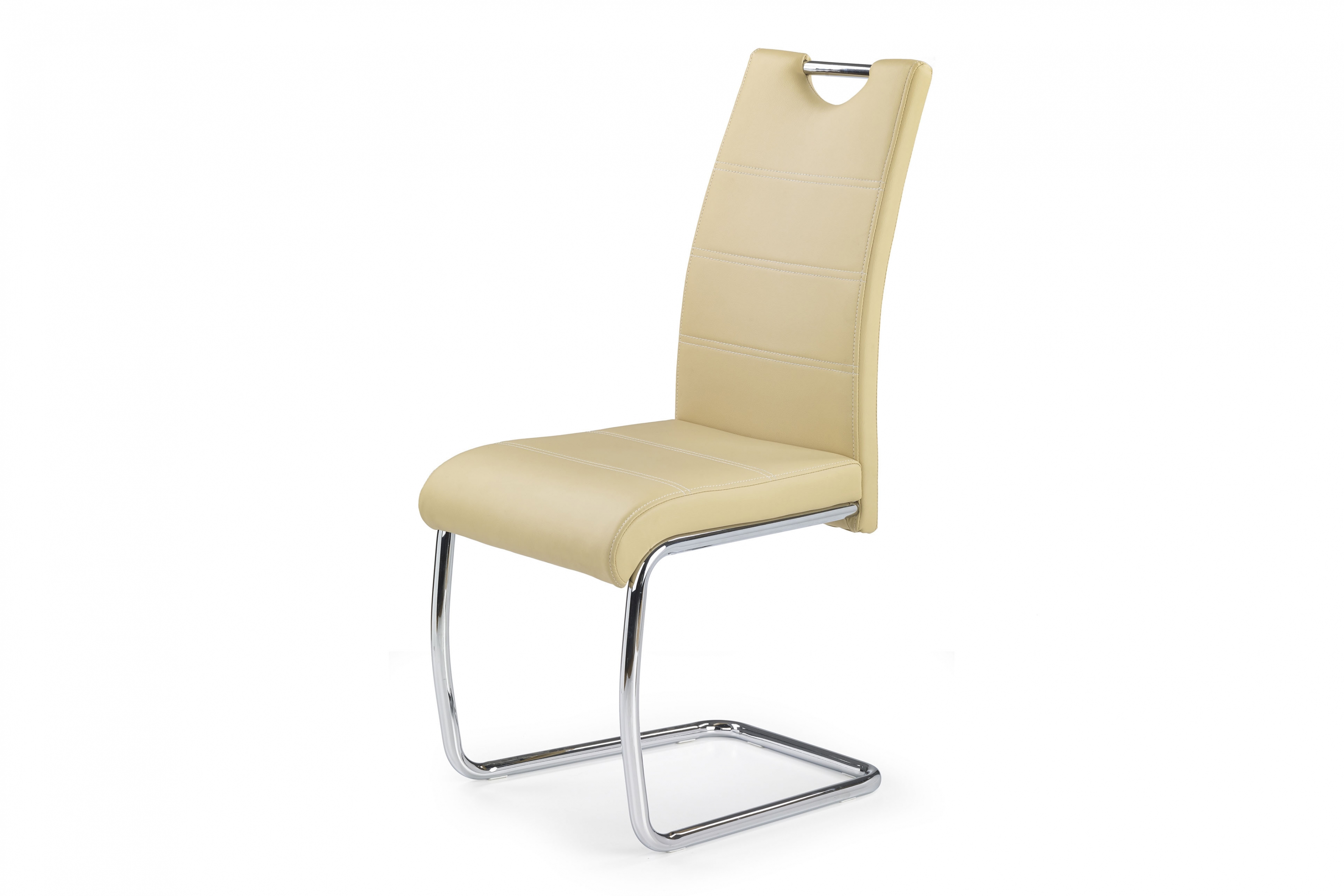 Čalouněná židle K211 - béžová ekokůže / chromové nohy židle kapicerowane K211 - béžová Eko-kůže / Nohy Chromovaný