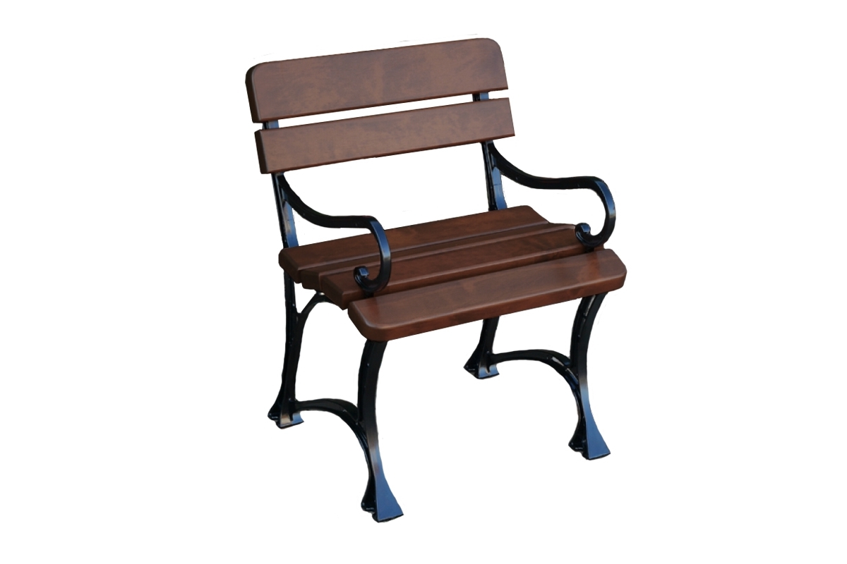 Zahradní židle Královská s područkami - vlašský ořech Židle Krolewskie z oparciem - Ořech wloski