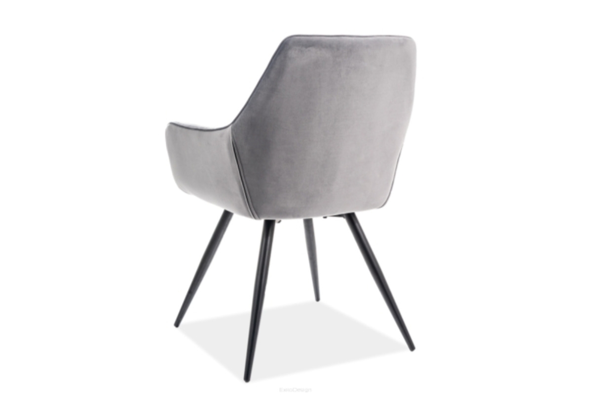 Stolička Linea Velvet - šedý bluvel 14 / Čierny Stolička Linea Velvet - šedý bluvel 14 / Čierny - tyl