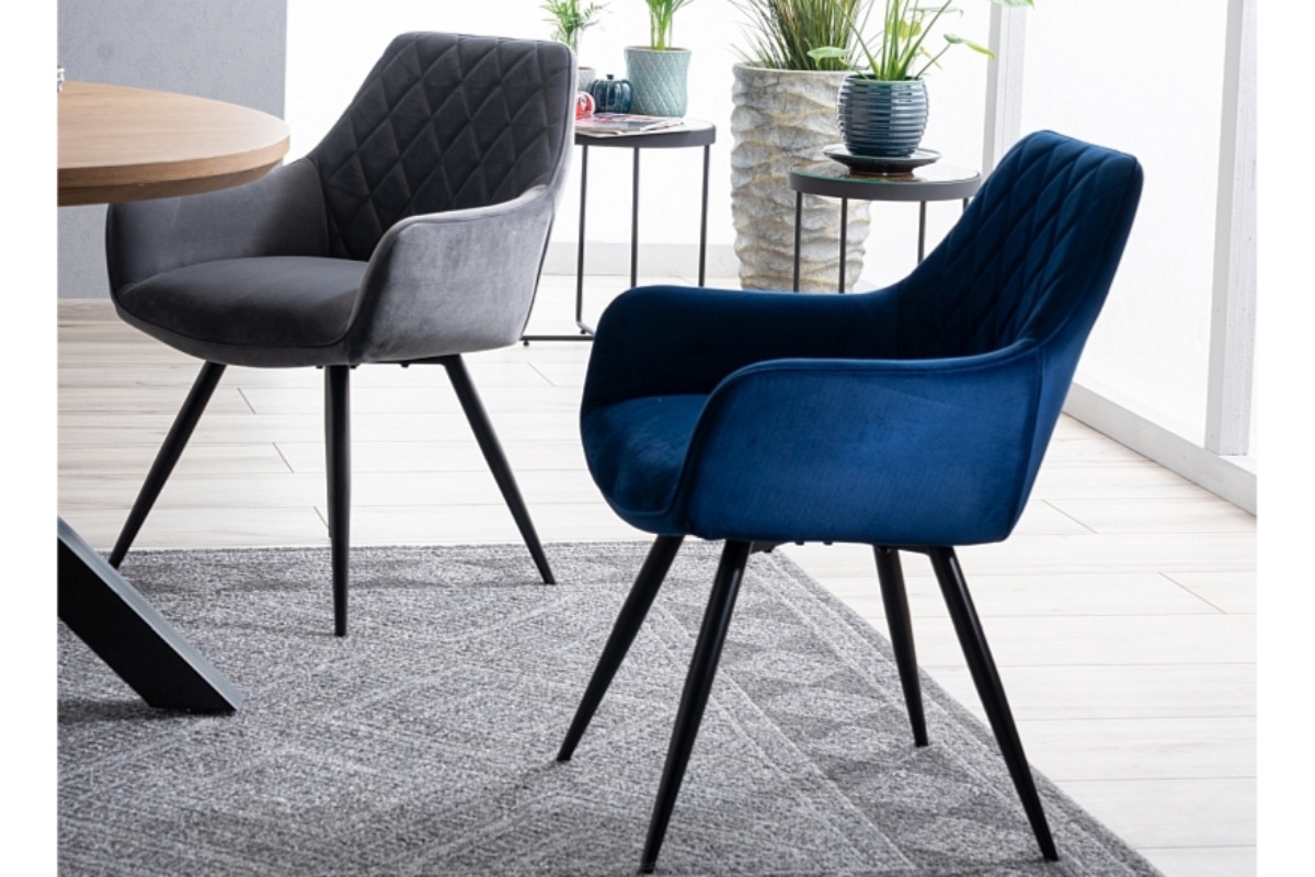 Stolička Linea Velvet - šedý bluvel 14 / Čierny Stolička Linea Velvet - šedý bluvel 14 / Čierny