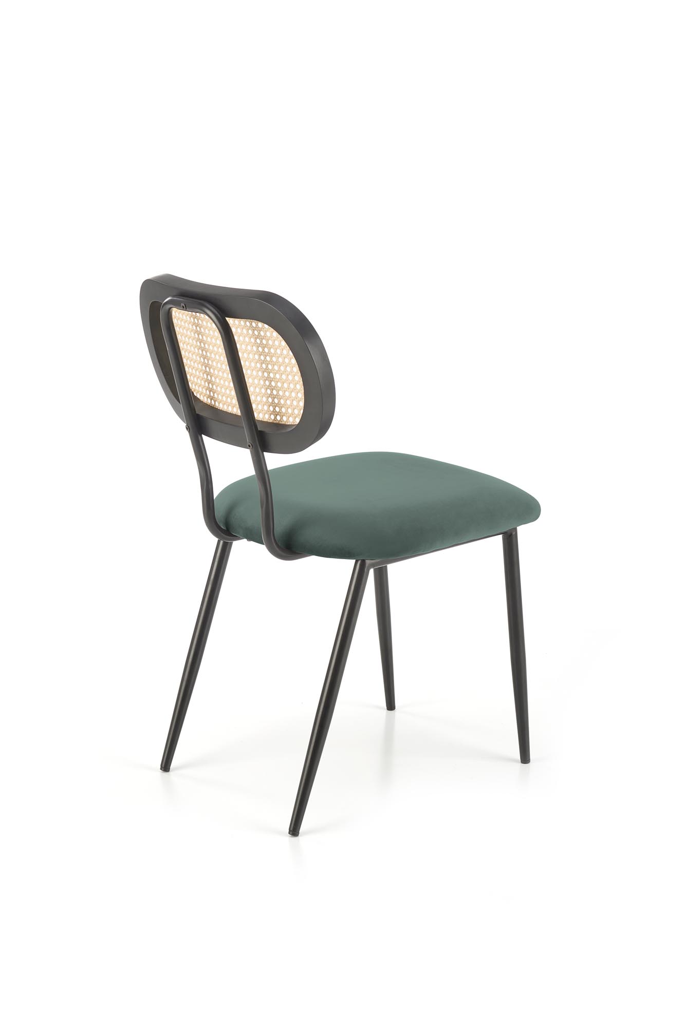 K503 Židle tmavý Zelený Židle ocelové s čalouněným sedákem i plecionym oparciem k503 - tmavý Zelený