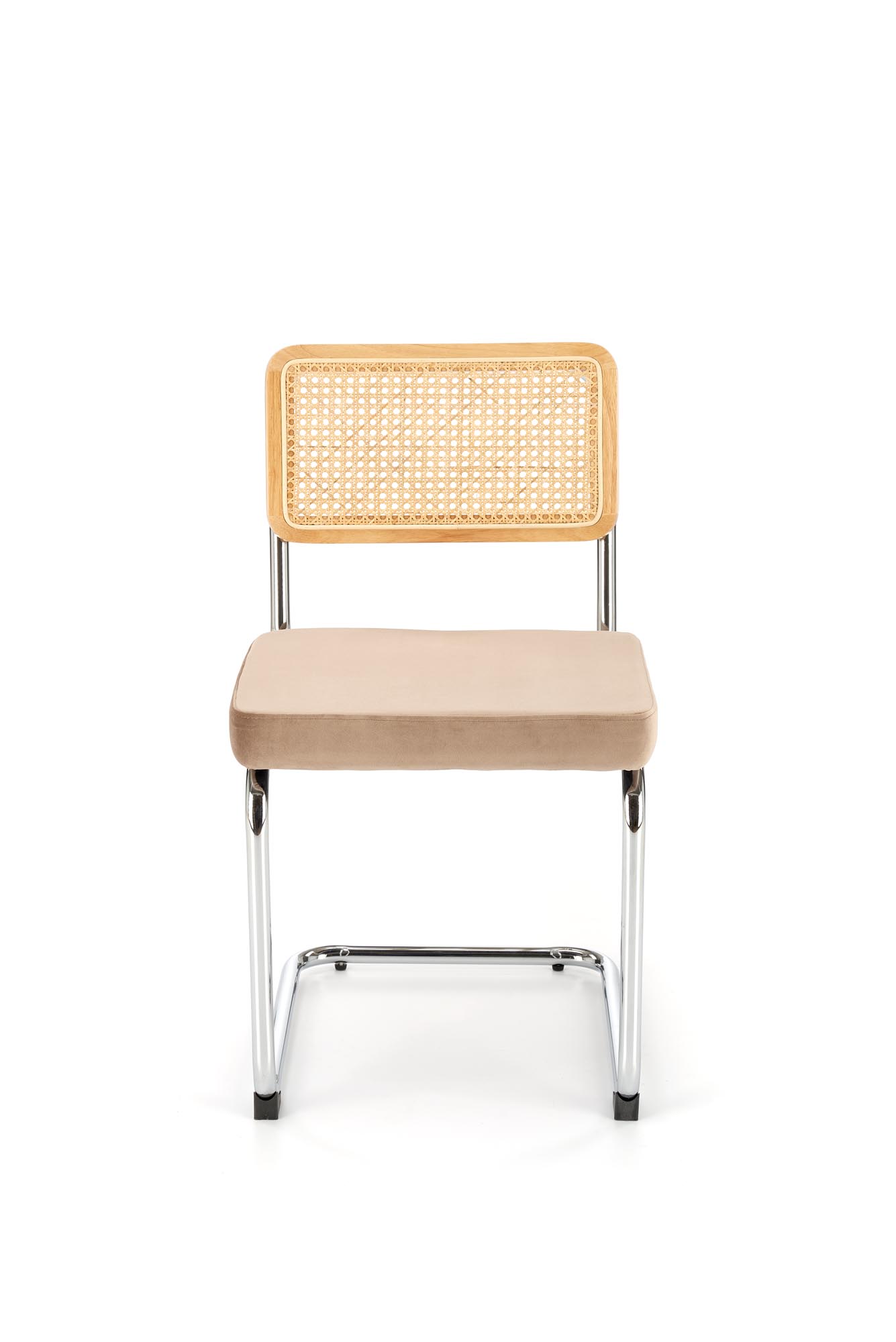 K504 Židle béžový / přírodní židle ocelové s čalouněným sedákem k504 - béžový / přírodní