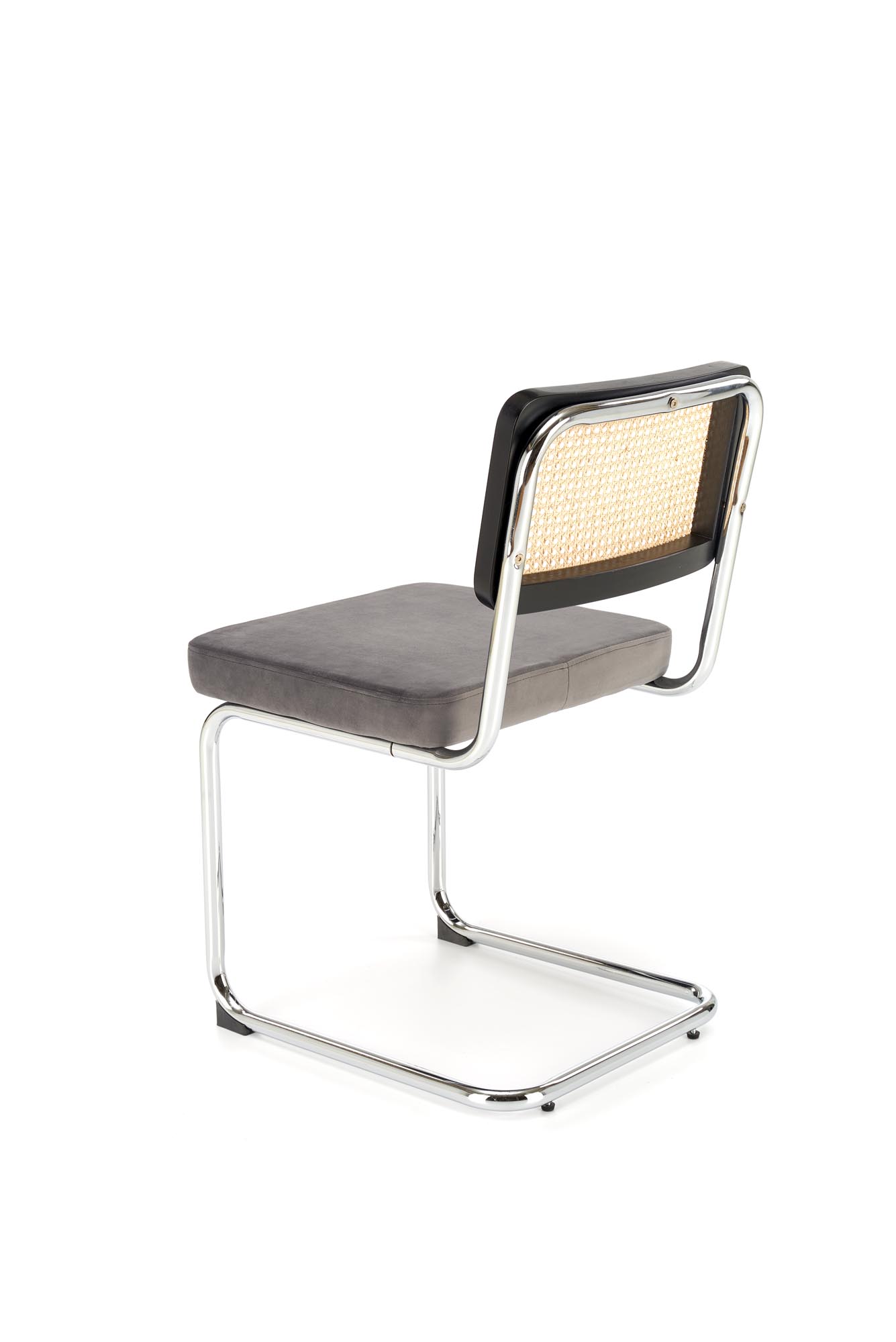 Jedálenská stolička K504 - sivá / čierna Stolička kovové z tapicerowanym siedziskiem k504 - Popolový / Čierny