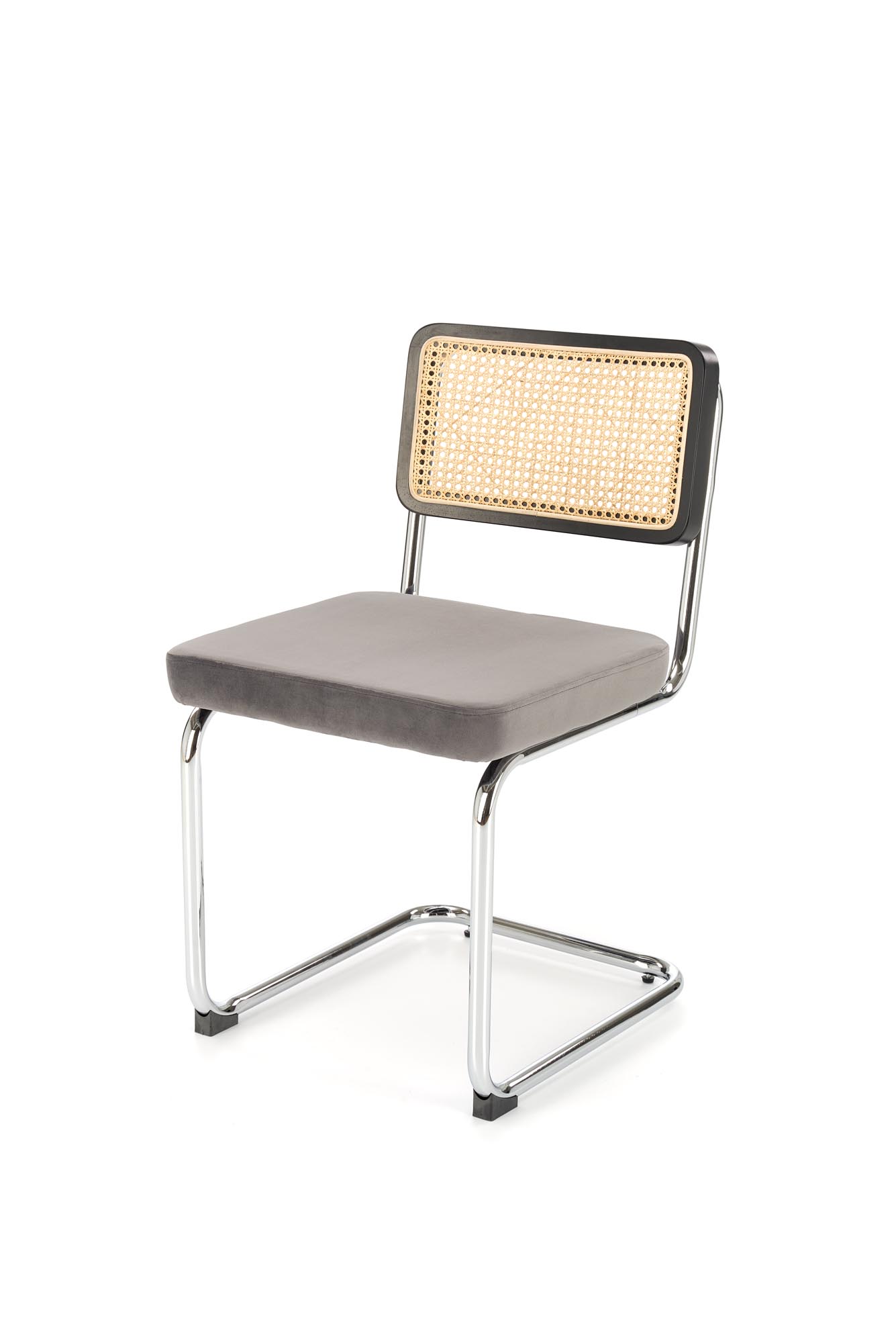 Scaun K504  gri/Negru scaune metalowe cu scaun tapițat k504 - popielaty / negru