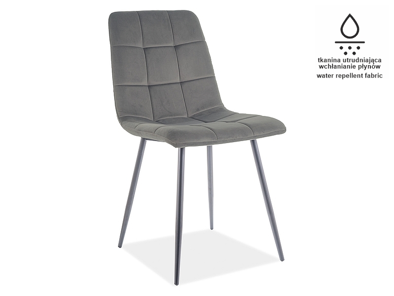 Židle MILA MATT VELVET 85 Černá Konstrukce / šedý krzesLo mila matt velvet 85 Černý stelaZ / šedý