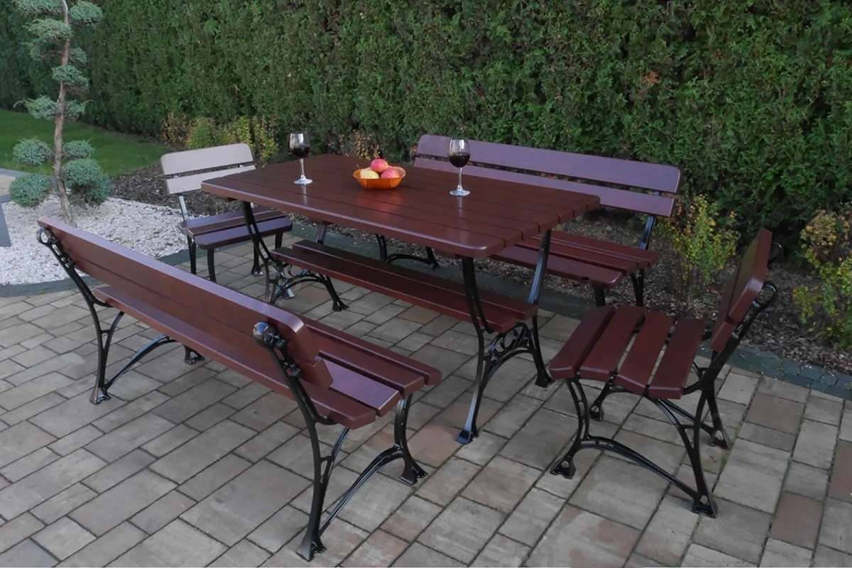 Záhradná stolička Kráľ bez lakťových opierok - višňa Stolička ogrodowe Krolewskie bez podlokietnikow - wisnia