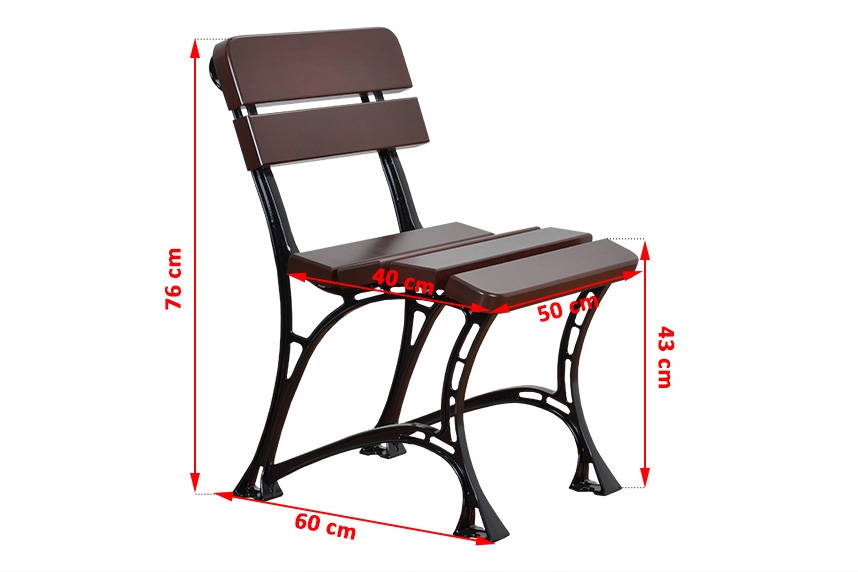 Záhradná stolička Kráľ bez lakťových opierok - višňa Stolička ogrodowe Krolewskie bez podlokietnikow - wisnia