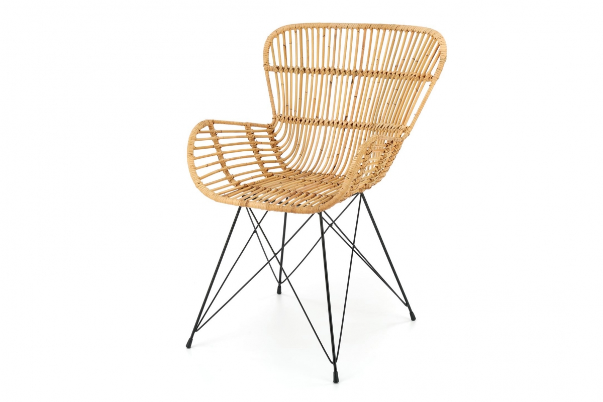 Ratanová židle K335 - přírodní / černé kovové nohy židle rattanowe K335 z metalowymi nogami - přírodní / černé Nohy