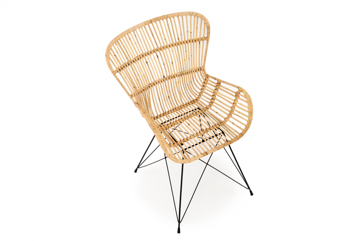 Ratanová židle K335 - přírodní / černé kovové nohy židle rattanowe K335 z metalowymi nogami - přírodní / černé Nohy
