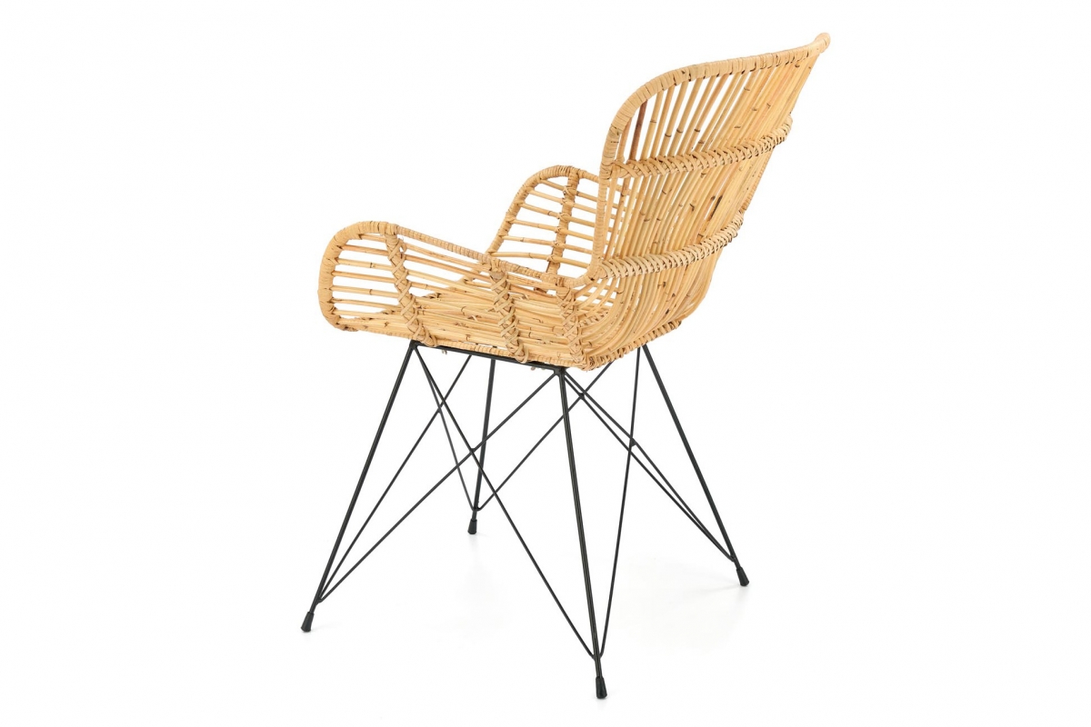 Ratanová židle K335 - přírodní / černé kovové nohy židle rattanowe K335 z metalowymi nogami - přírodní / černé Nohy