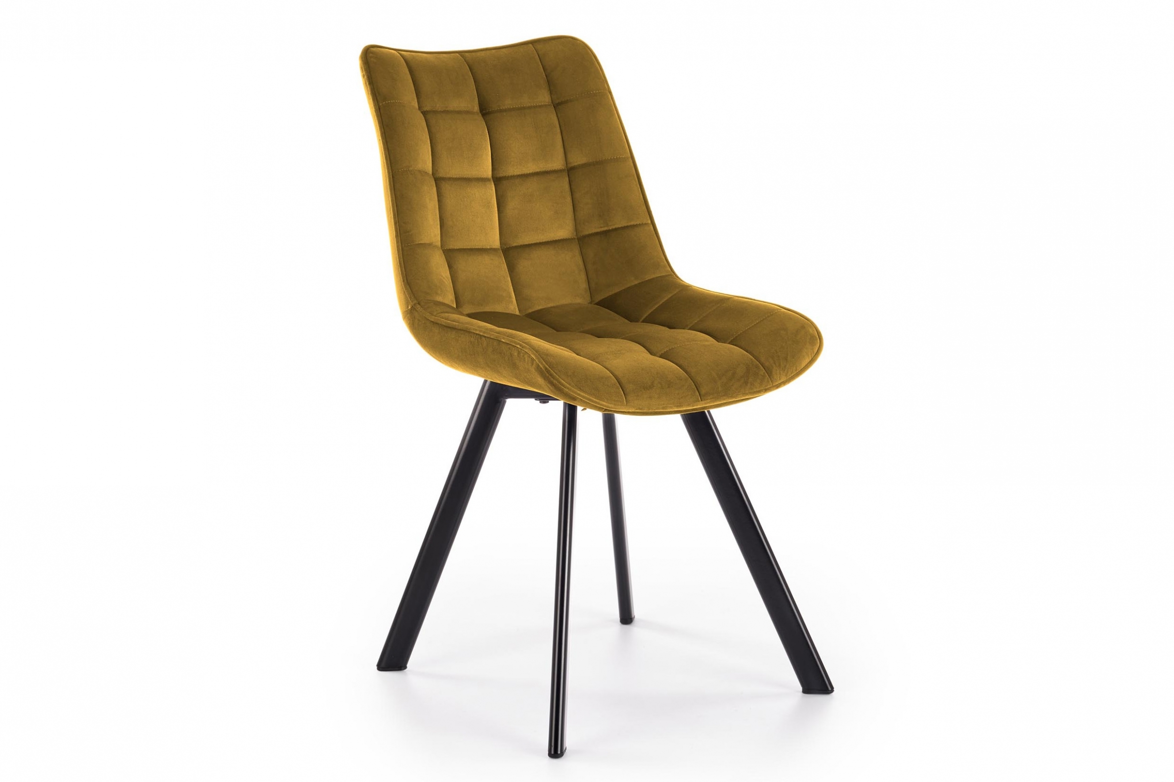 Čalouněná židle Clemio - hořčicový samet Bluvel 68 / černé nohy židle čalouněné K332 - hořčice