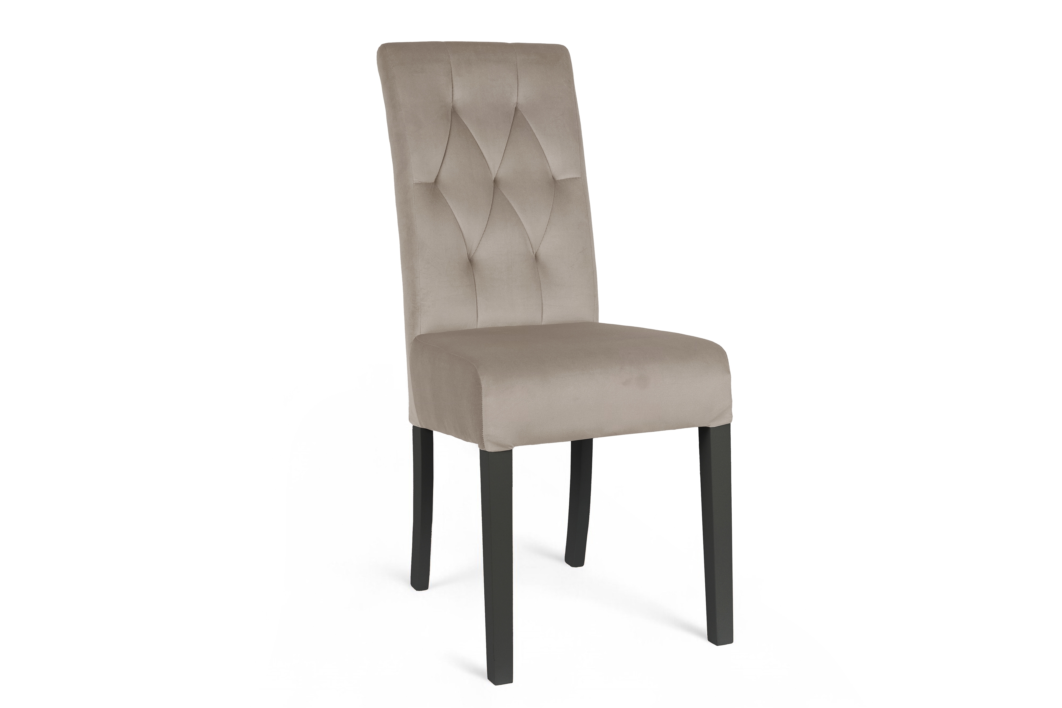 Stolička čalúnená Castello 5 - béžová látka Salvador 02 / čierne nohy Stolička čalúnená Castello 5 z drewnianymi nogami - Béžová Salvador 02 / čierny nožičky