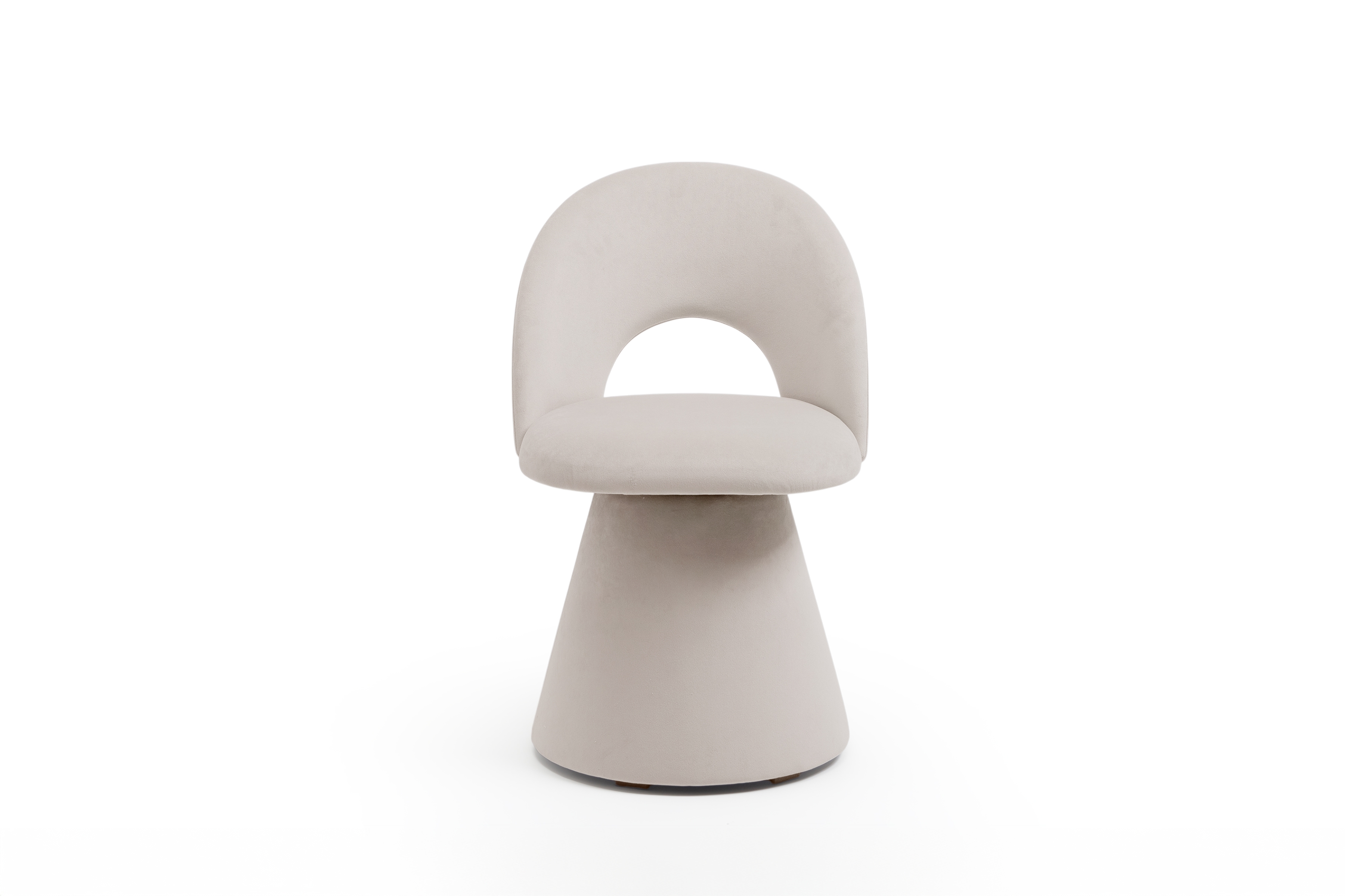 Čalouněná jídelní židle Aveliro s křesílkovým sedákem - béžový hydrofobní samet Salvador 1 židle čalouněné Aveliro kubelkowe - bezowe hydrofobowe Salvador 1 