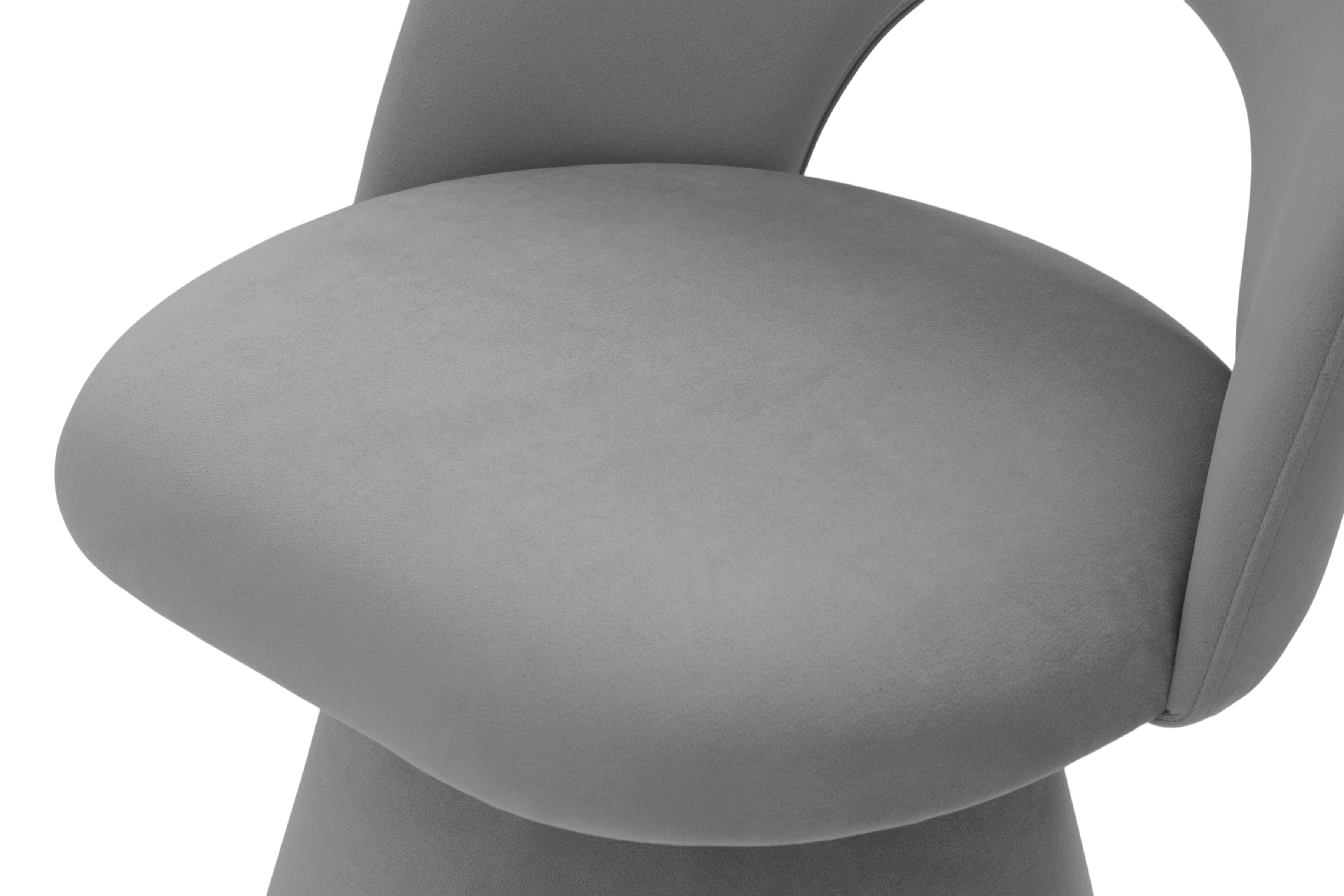 Čalouněná jídelní židle Aveliro s područkami - šedý hydrofobní samet Salvador 17 židle čalouněné Aveliro kubelkowe - šedá samet hydrofobní  Salvador 17