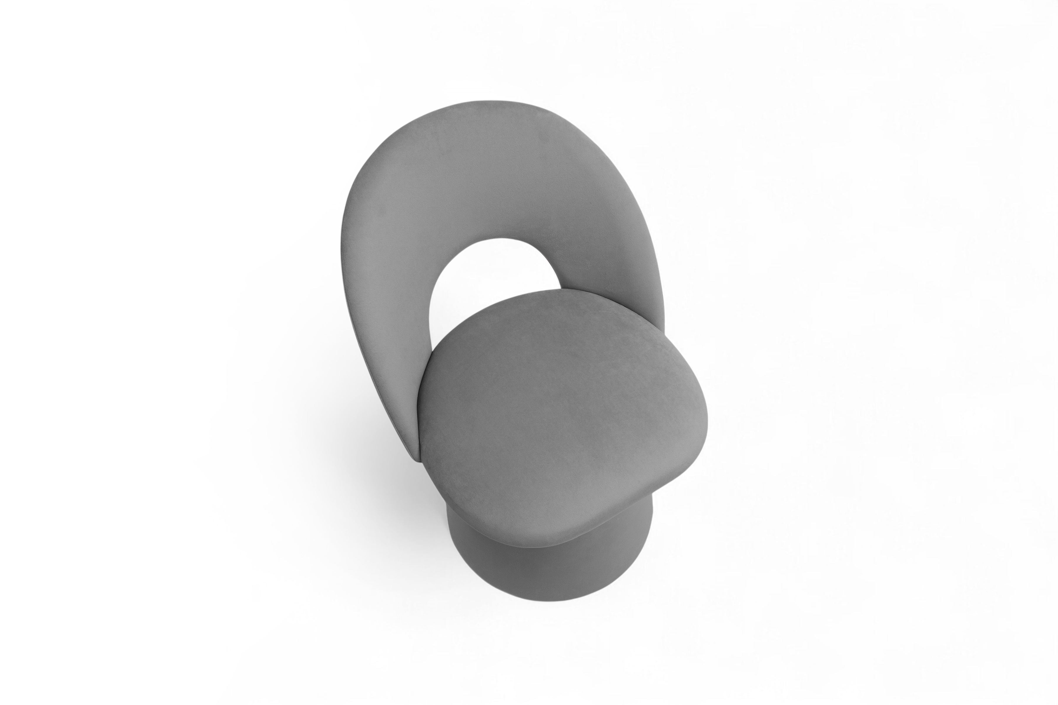 Čalouněná jídelní židle Aveliro s područkami - šedý hydrofobní samet Salvador 17 židle čalouněné Aveliro kubelkowe - šedá samet hydrofobní  Salvador 17