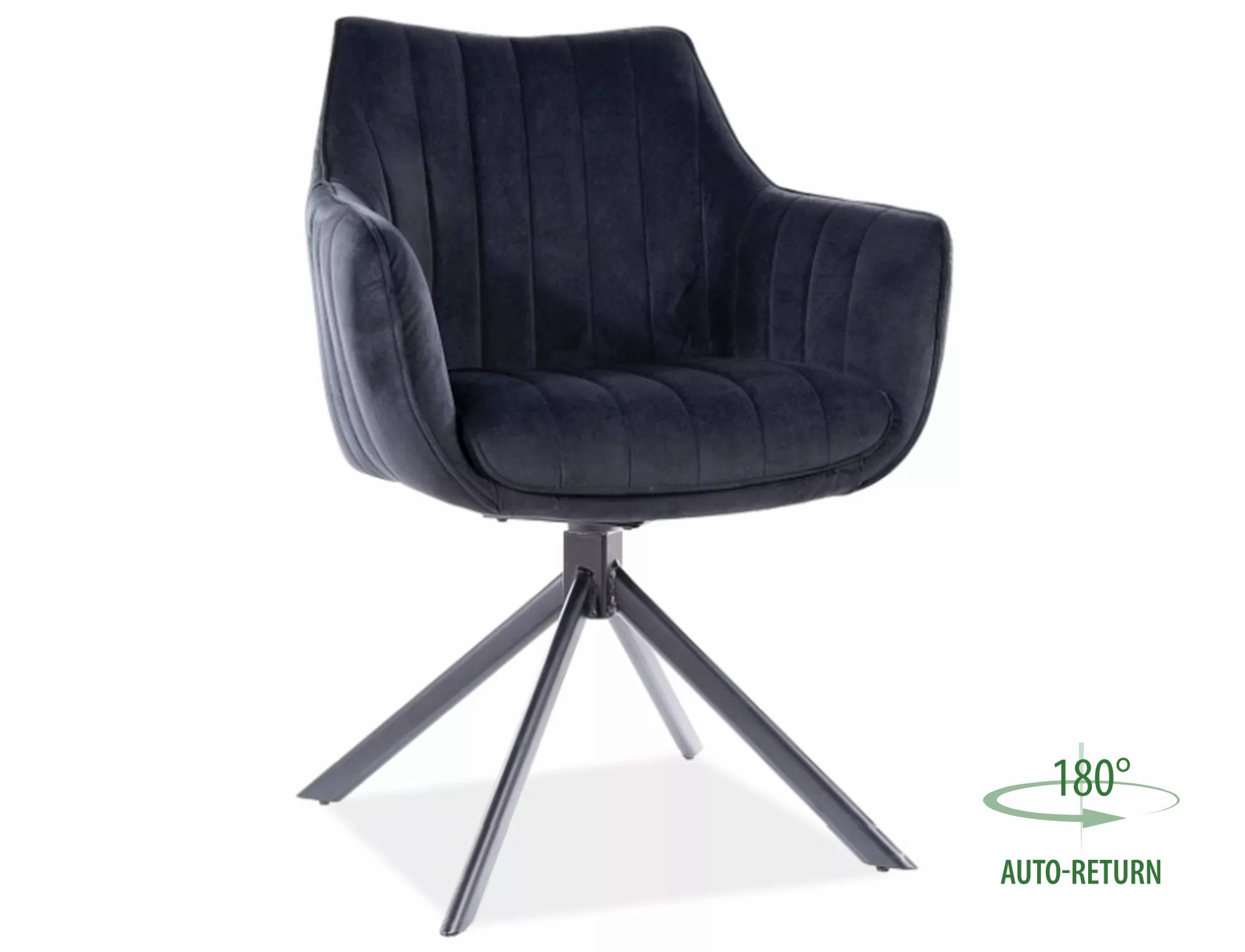 Stolička AZALIA VELVET Čierny rám/Čierny BLUVEL 19 Stolička čalúnená azalia velvet - Čierny / bluvel 19 / čierny nožičky