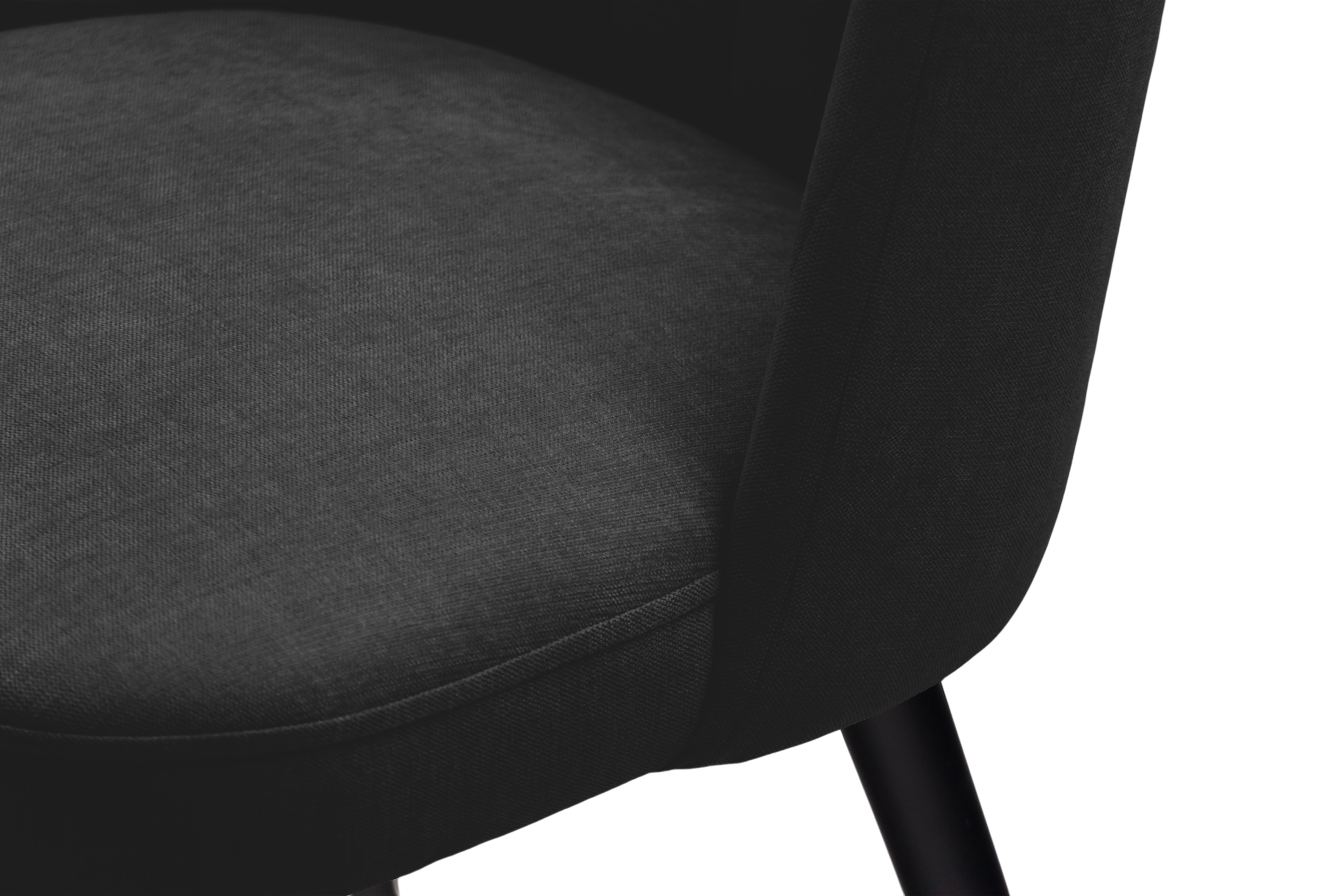 Čalúnená stolička Azarro 2 - čierny šenil Wind 99 / čierne nohy Stolička čalúnená Azarro 2 -  Čierny šenil Wind 99 / čierny nožičky