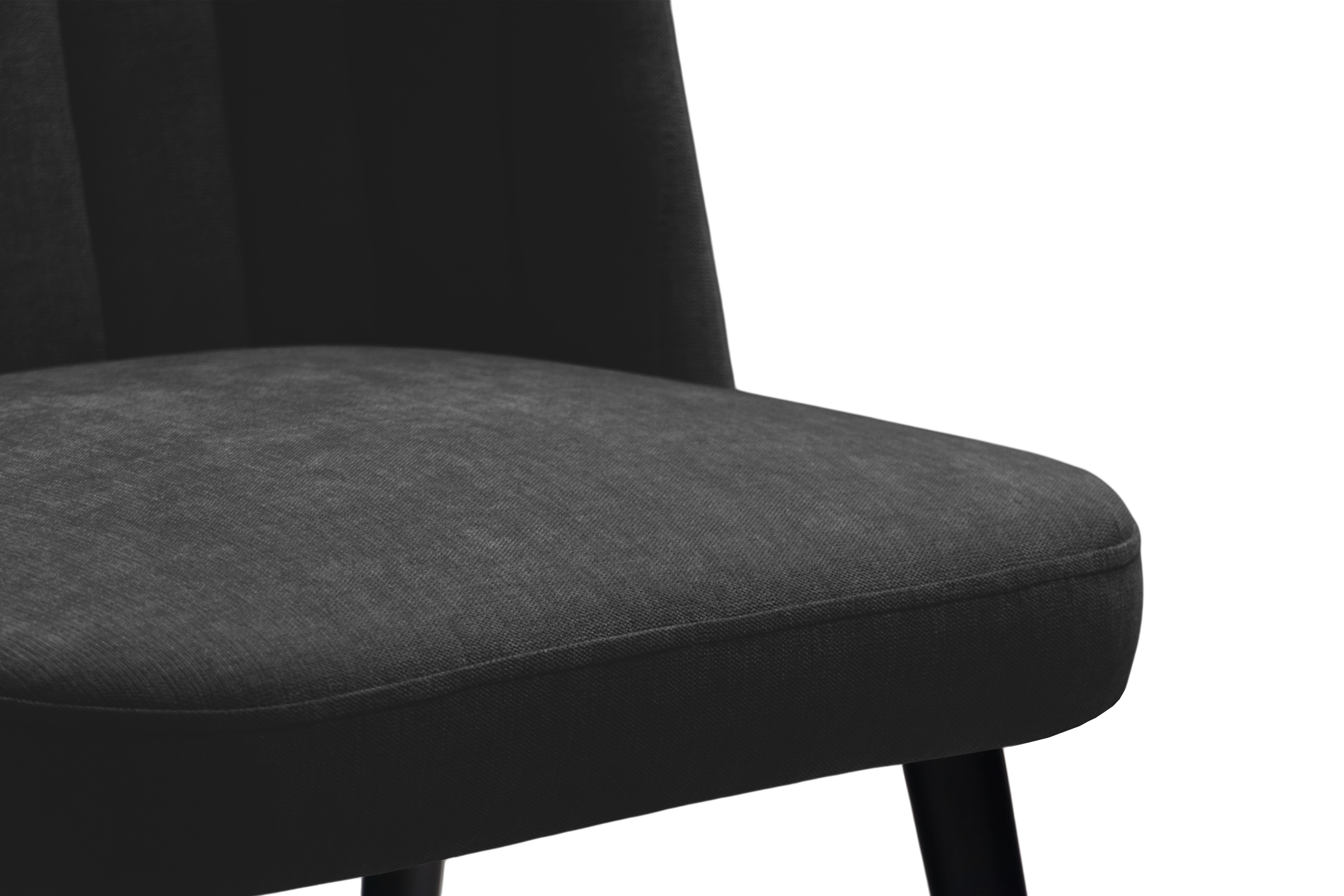 Čalúnená stolička Azarro 2 - čierny šenil Wind 99 / čierne nohy Stolička čalúnená Azarro 2 -  Čierny šenil Wind 99 / čierny nožičky