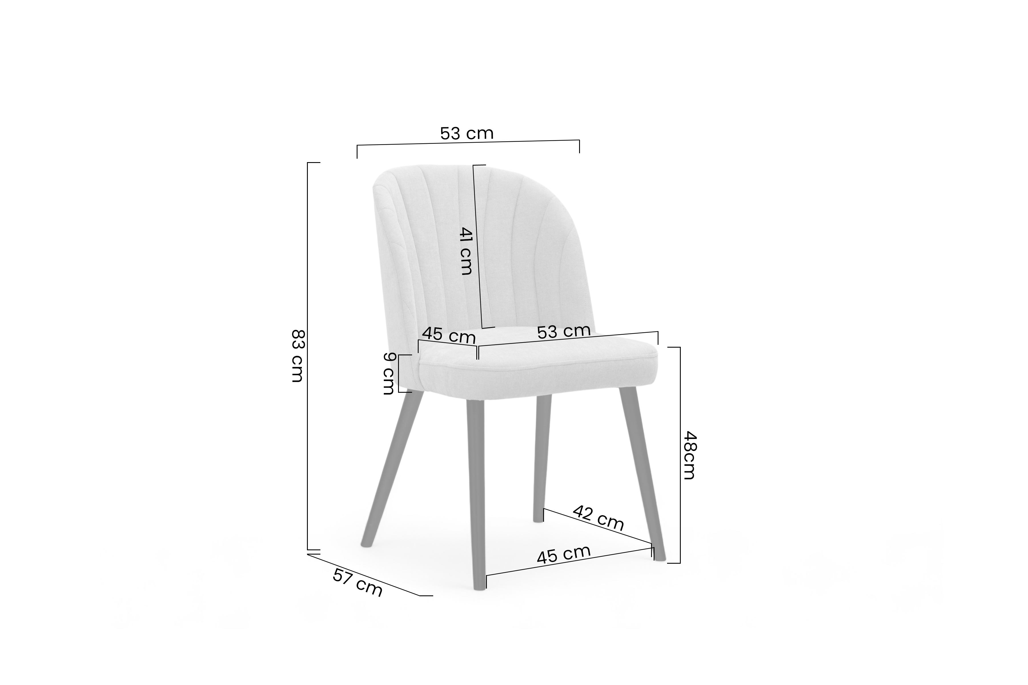 Čalúnená stolička Azarro 2 - svetlosivý šenil Wind 05 / čierne nohy Stolička čalúnená Azarro 2 - svetlý šedý šenil Wind 05 / čierny nožičky