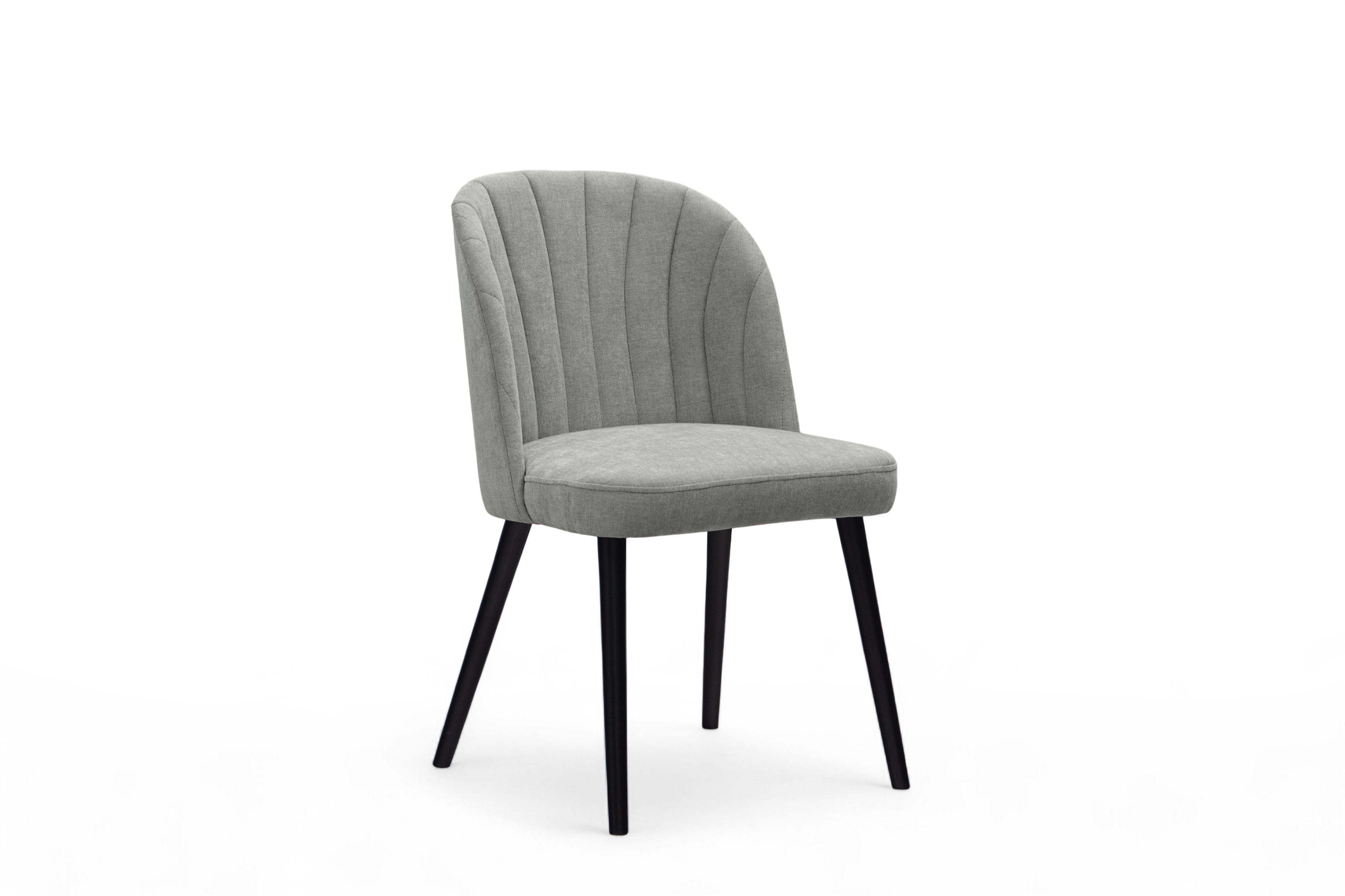 Čalúnená stolička Azarro 2 - sivý šenil Wind 90 / čierne nohy Stolička čalúnená Azarro 2 - šedý šenil Wind 90 / čierny nožičky