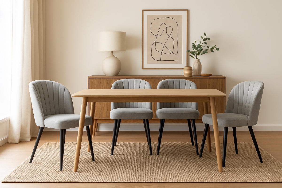 Čalúnená stolička Azarro 2 - sivý šenil Wind 90 / čierne nohy Stolička čalúnená Azarro 2 - šedý šenil Wind 90 / čierny nožičky