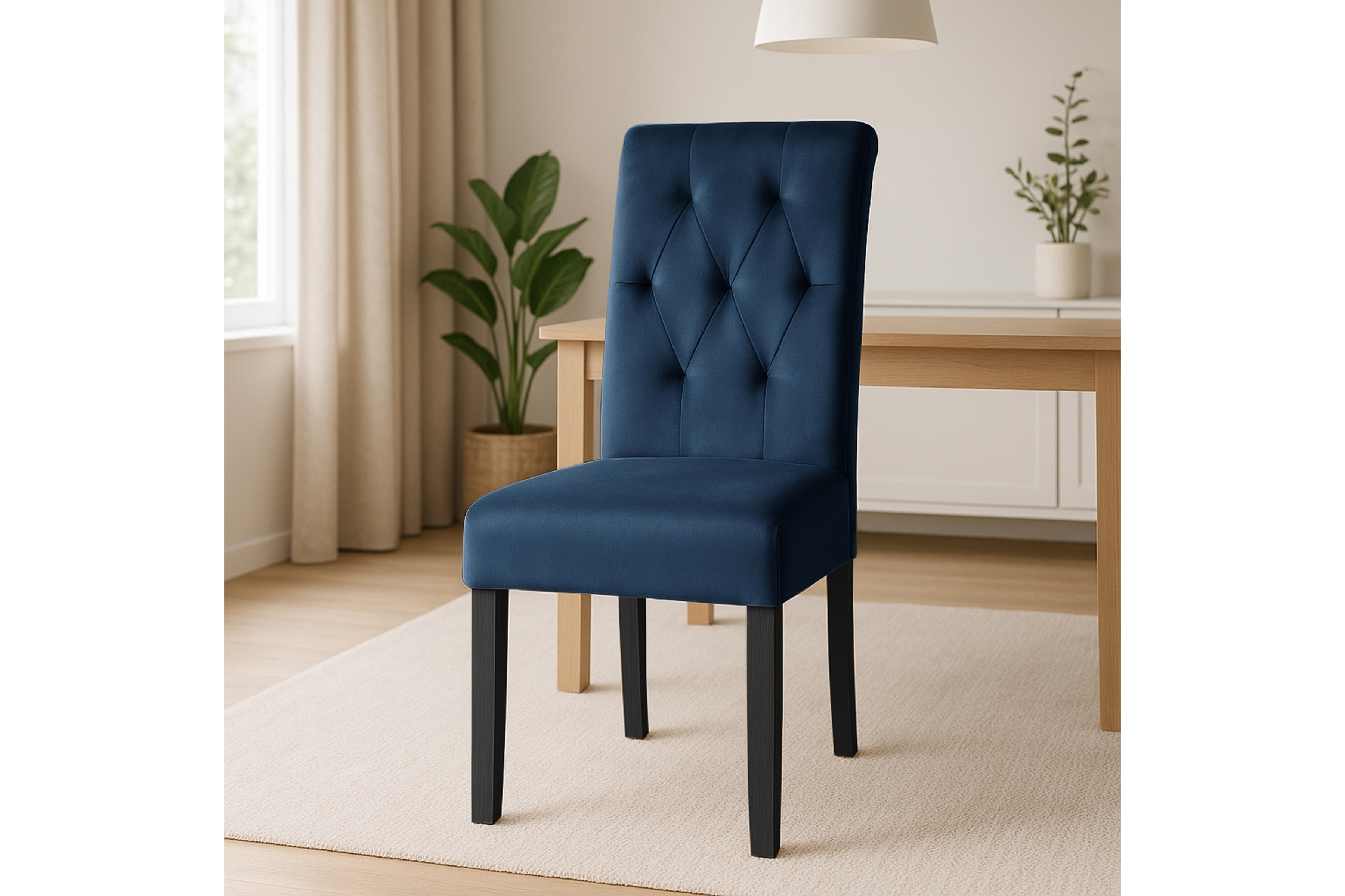 Stolička čalúnená Castello 5 - tmavomodrá látka Salvador 05 / čierne nohy Stolička čalúnená Castello 5 - granat Salvador 05 / čierny nožičky