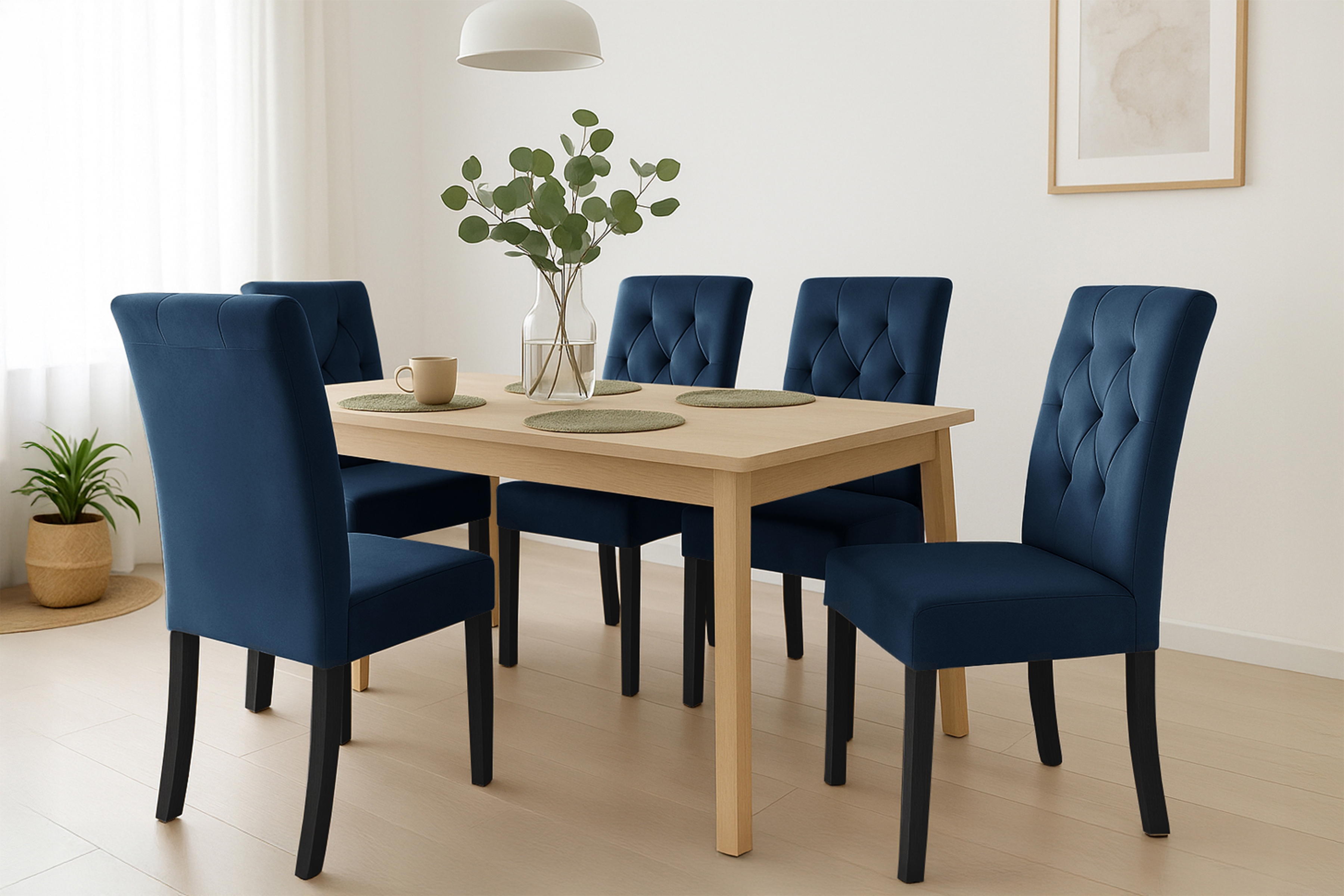 Stolička čalúnená Castello 5 - tmavomodrá látka Salvador 05 / čierne nohy Stolička čalúnená Castello 5 - granat Salvador 05 / čierny nožičky