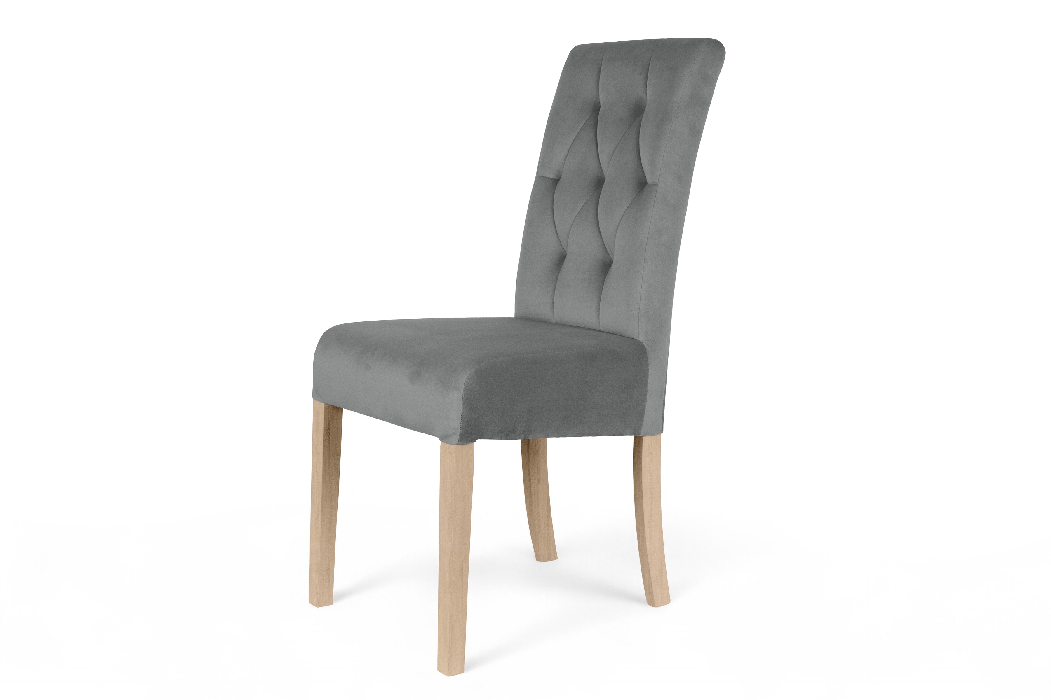 Stolička čalúnená Castello 5 - sivá látka Salvador 17 / bukové nohy Stolička čalúnená Castello 5 - šedý Salvador 17 / nožičky buk