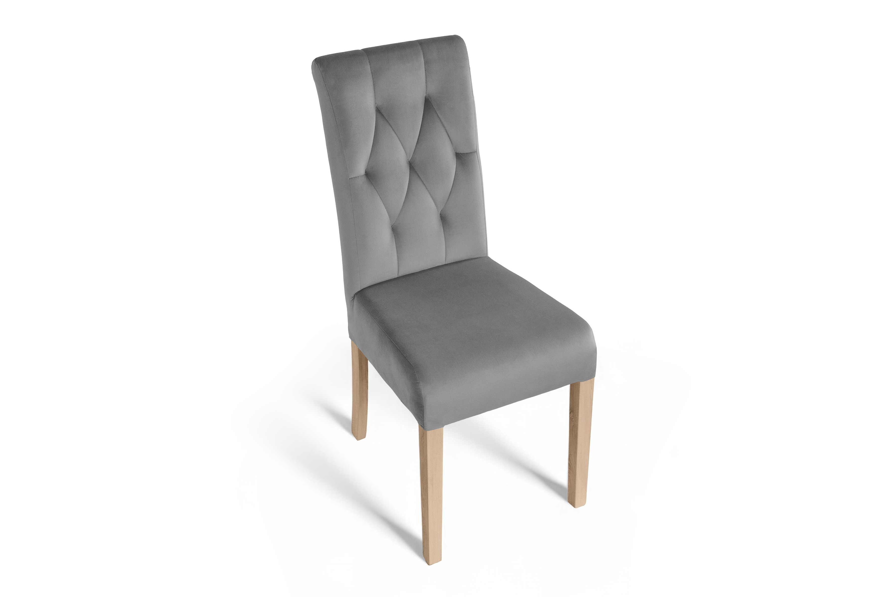 Stolička čalúnená Castello 5 - sivá látka Salvador 17 / bukové nohy Stolička čalúnená Castello 5 - šedý Salvador 17 / nožičky buk