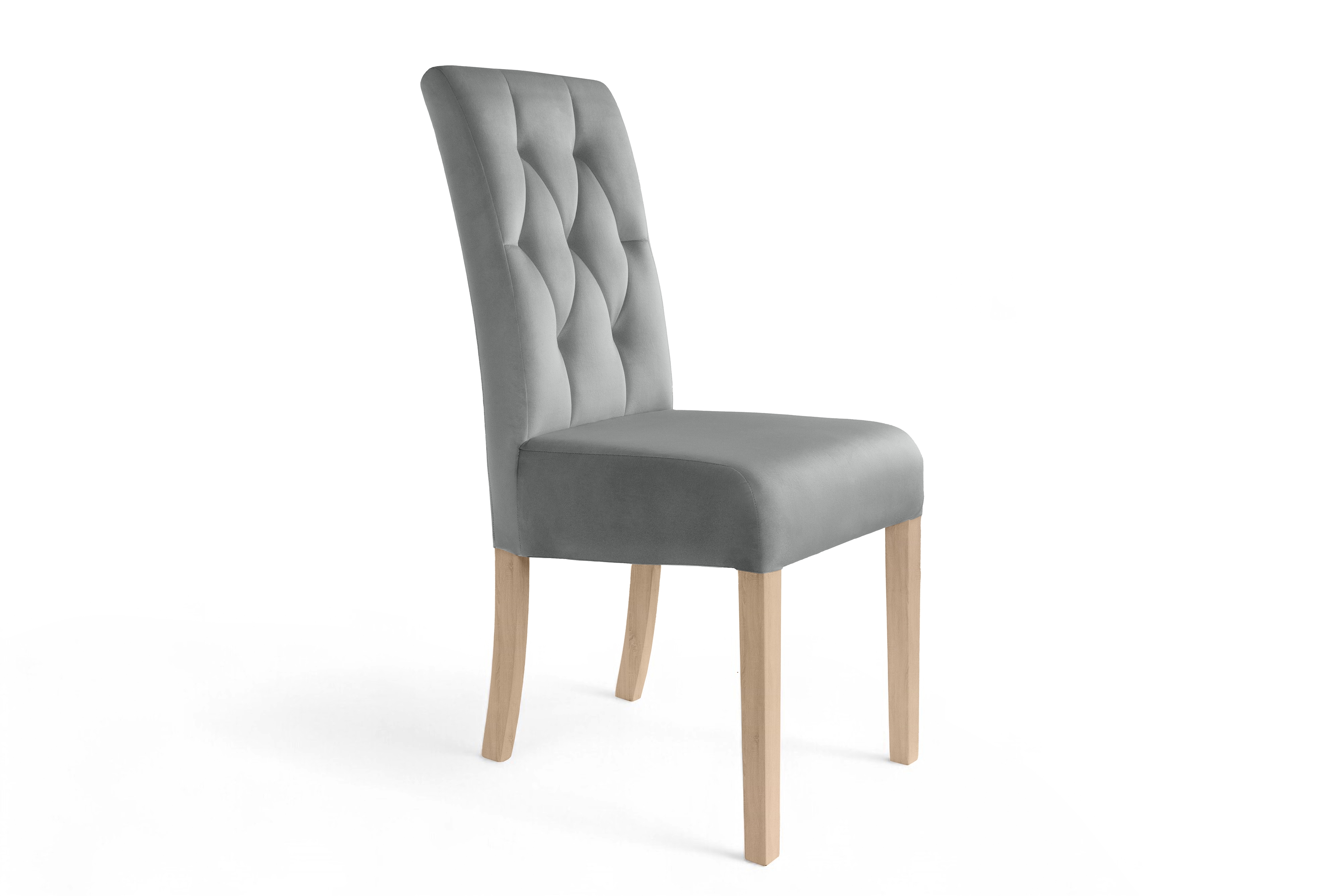 Stolička čalúnená Castello 5 - sivá látka Salvador 17 / bukové nohy Stolička čalúnená Castello 5 - šedý Salvador 17 / nožičky buk