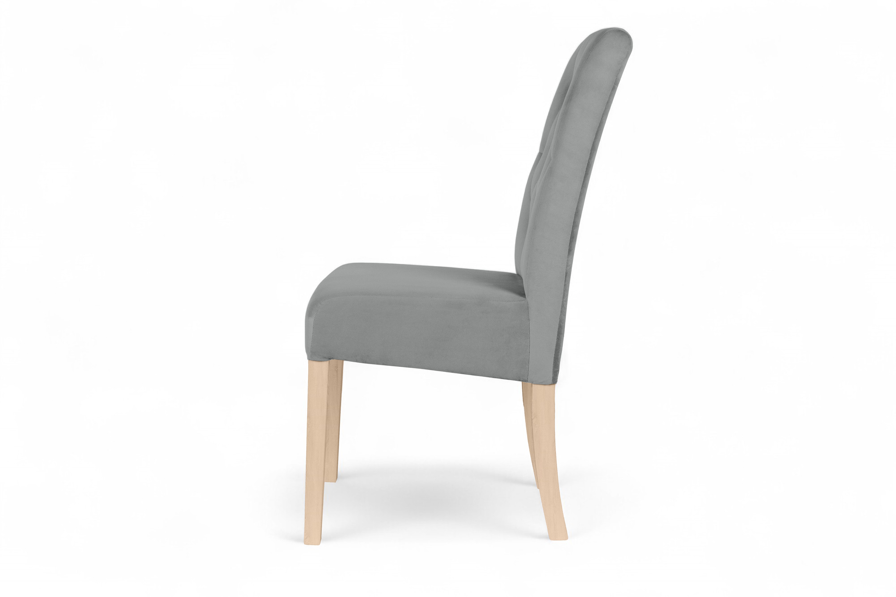 Stolička čalúnená Castello 5 - sivá látka Salvador 17 / bukové nohy Stolička čalúnená Castello 5 - šedý Salvador 17 / nožičky buk