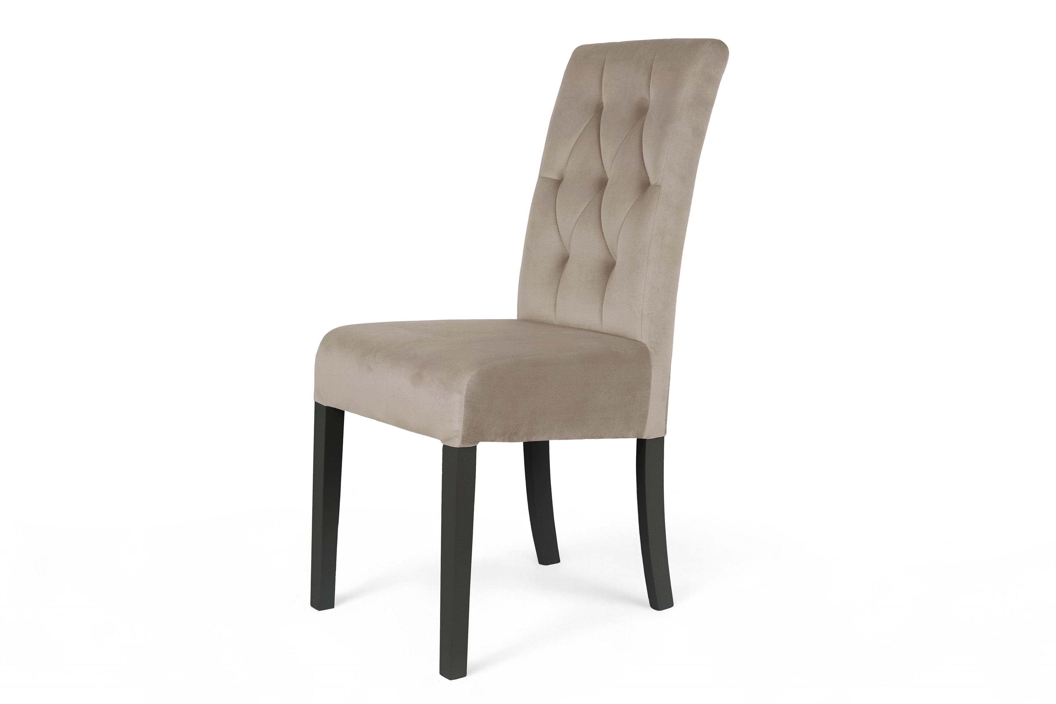 Stolička čalúnená Castello 5 - béžová látka Salvador 02 / čierne nohy Stolička čalúnená Castello 5 z drewnianymi nogami - Béžová Salvador 02 / čierny nožičky