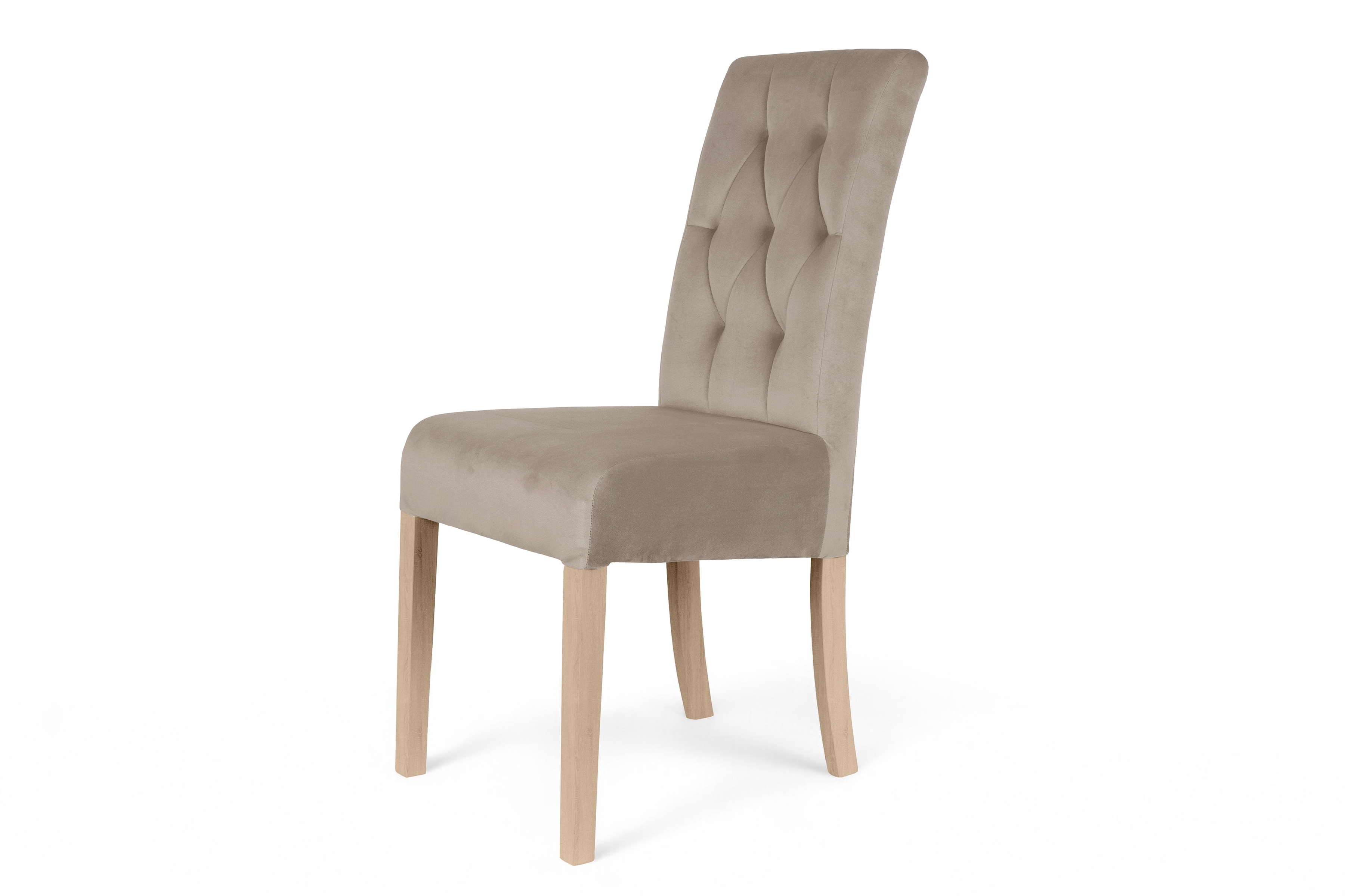 Stolička čalúnená Castello 5 - béžová látka Salvador 02 / bukové nohy Stolička čalúnená Castello 5 z drewnianymi nogami - Béžová Salvador 02 / nožičky buk