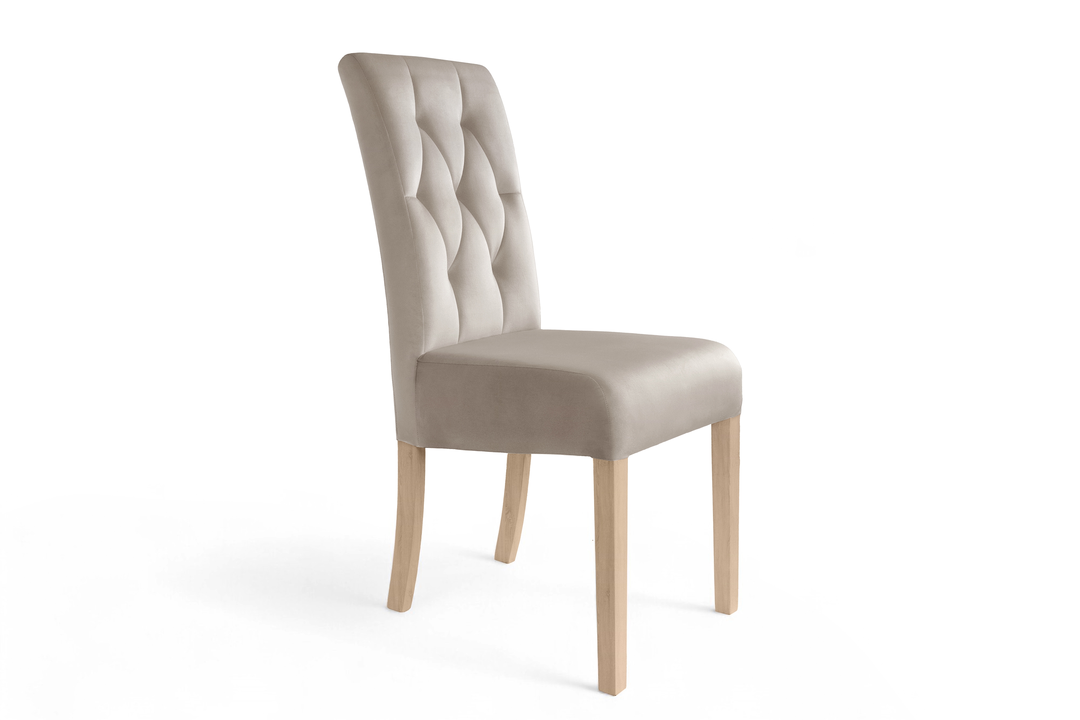 Stolička čalúnená Castello 5 - béžová látka Salvador 02 / bukové nohy Stolička čalúnená Castello 5 z drewnianymi nogami - Béžová Salvador 02 / nožičky buk