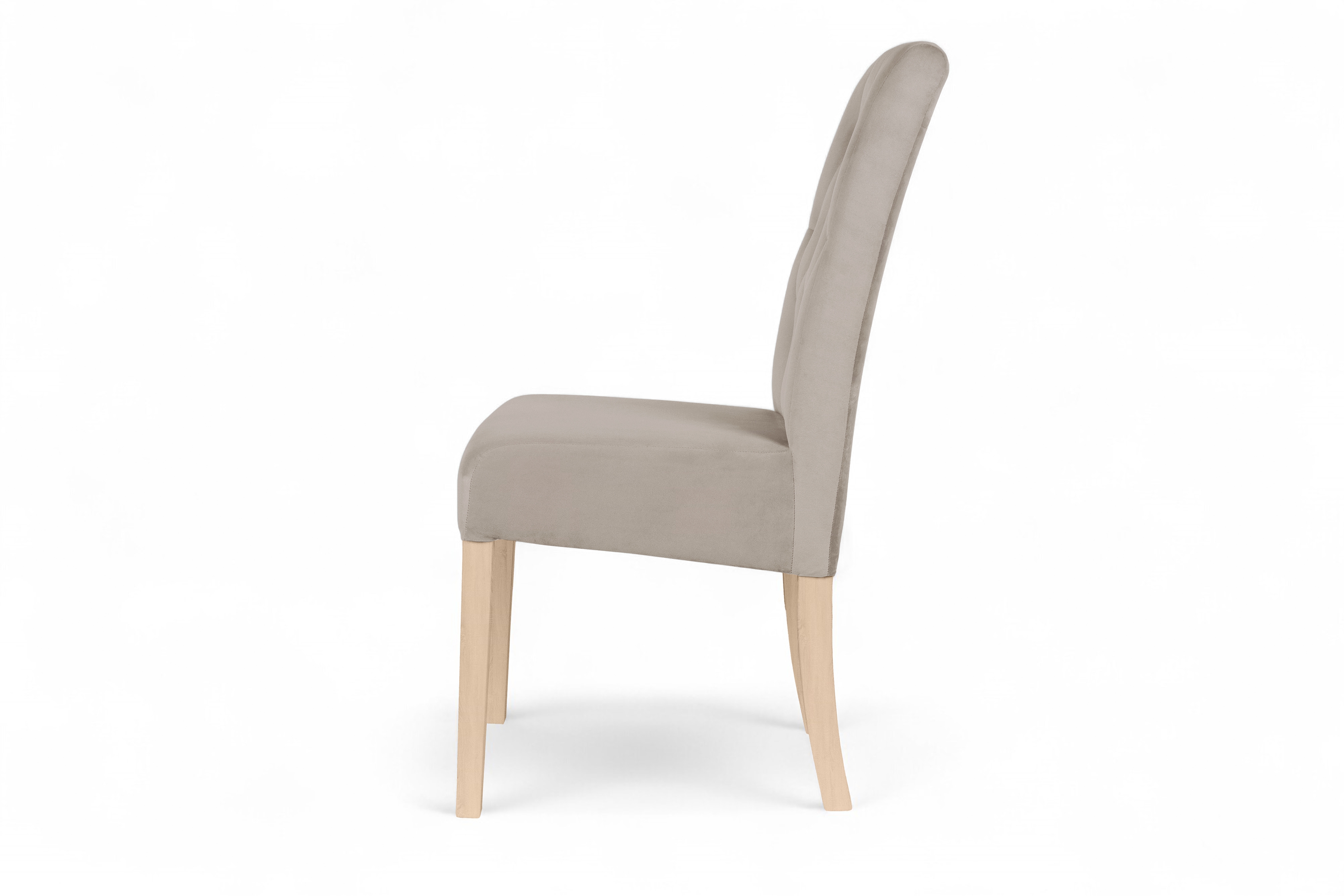 Stolička čalúnená Castello 5 - béžová látka Salvador 02 / bukové nohy Stolička čalúnená Castello 5 z drewnianymi nogami - Béžová Salvador 02 / nožičky buk