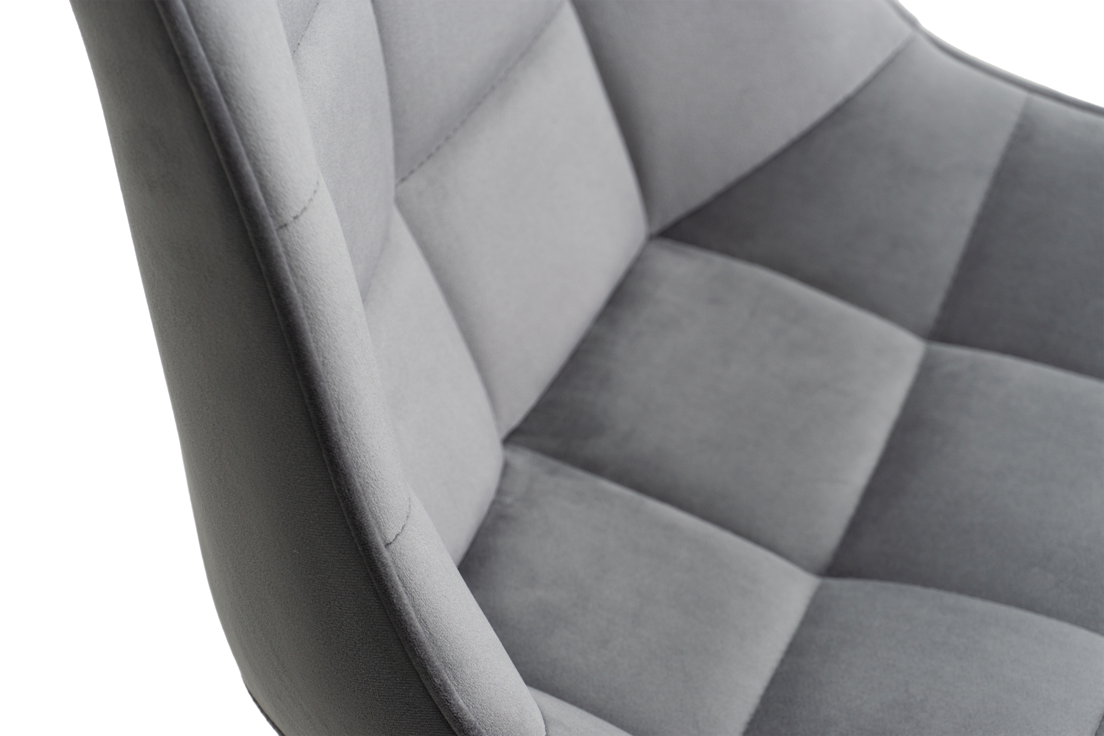 Jedálenská stolička Clemio - tmavosivý zamat Bluvel 14 / čierna Stolička čalúnená Clemio na kovových nohách - ciemno Popolový zamat Bluvel 14 / čierny nožičky