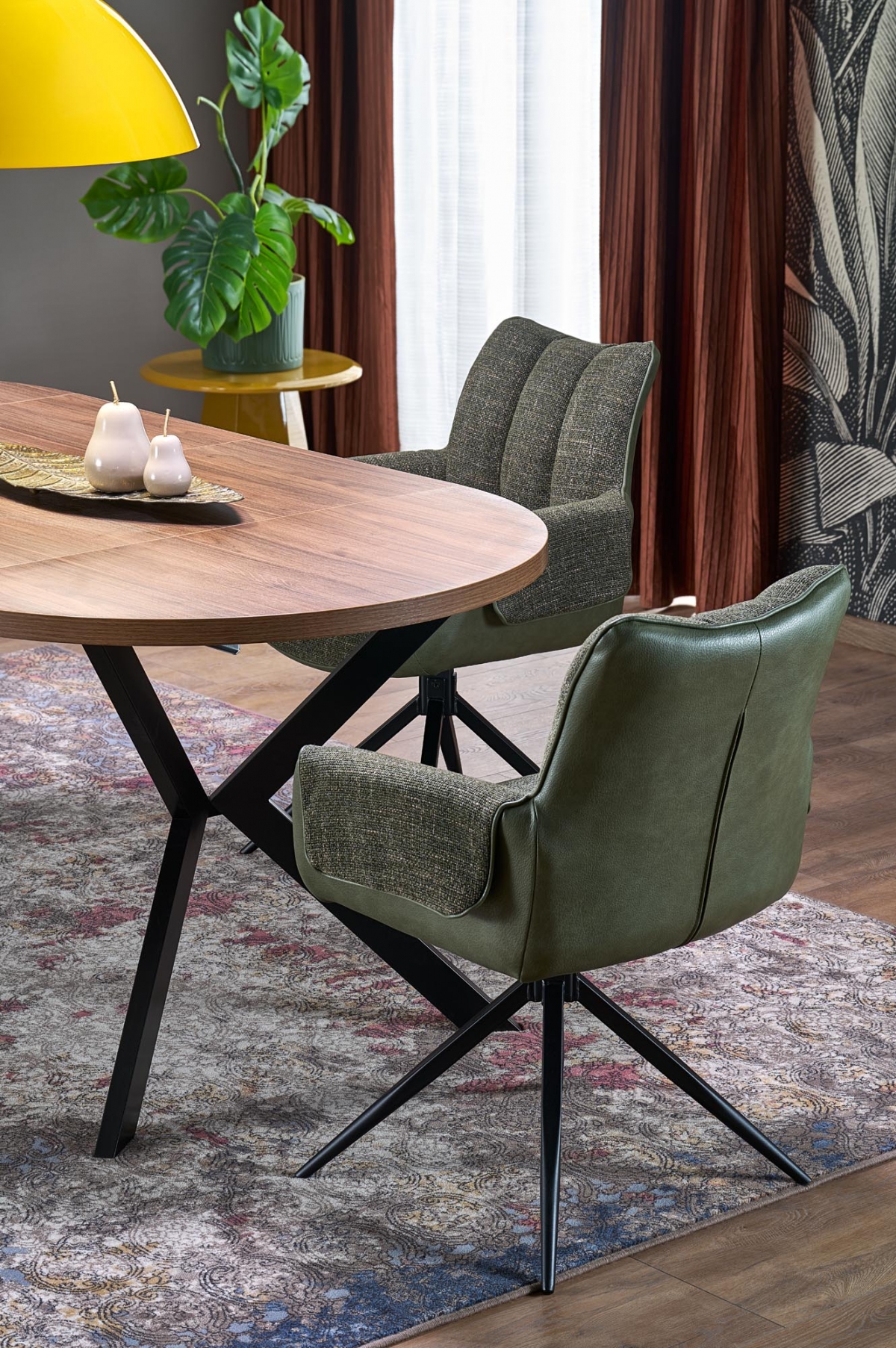 Otočné čalouněné křeslo Denaro - zelená židle čalouněné Denaro obrotowe - zelená