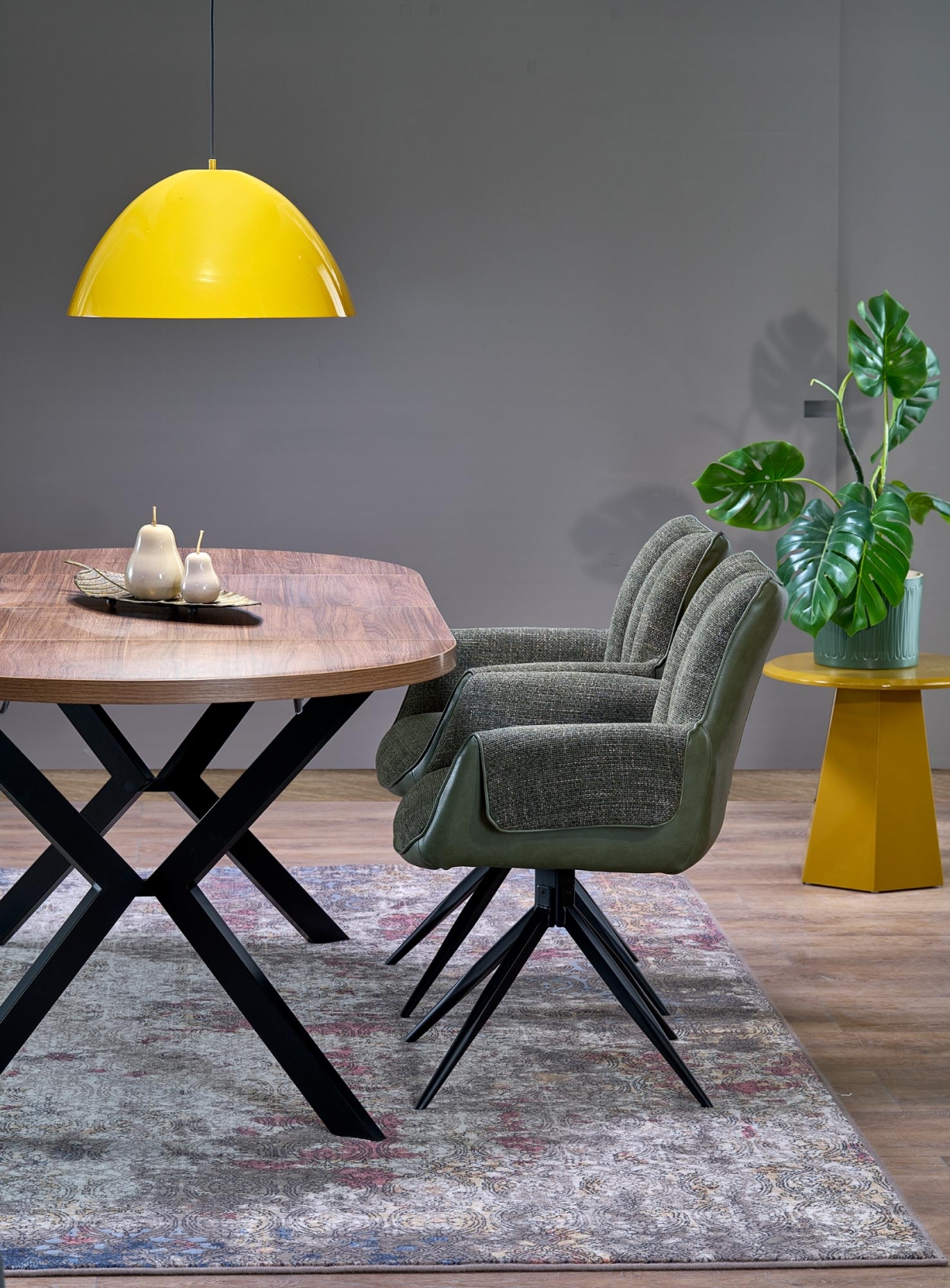 Otočné čalouněné křeslo Denaro - zelená židle čalouněné Denaro obrotowe - zelená