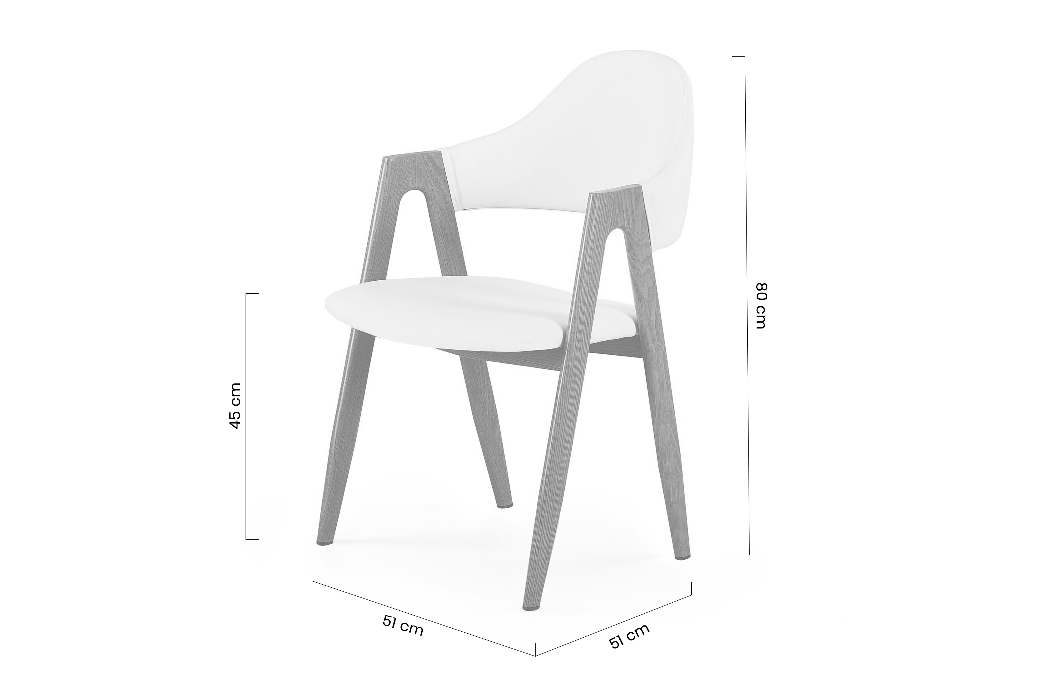 Čalouněná židle Elisio - bílá ekokůže / nohy dub medový židle čalouněné Elisio - bílá Eko-kůže / Nohy dub medová
