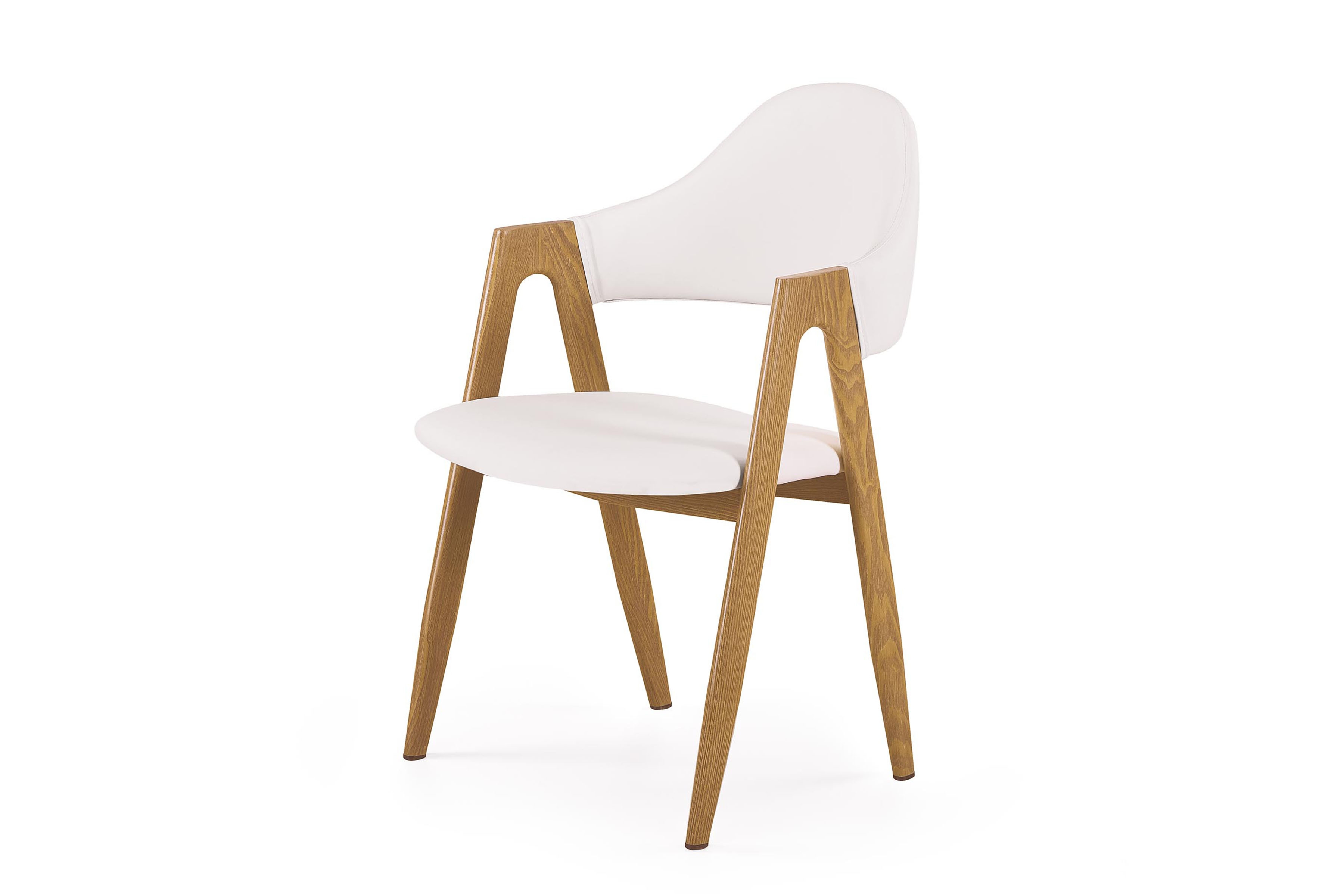 Čalouněná židle Elisio - bílá ekokůže / nohy dub medový židle čalouněné Elisio - bílá Eko-kůže / Nohy dub medová