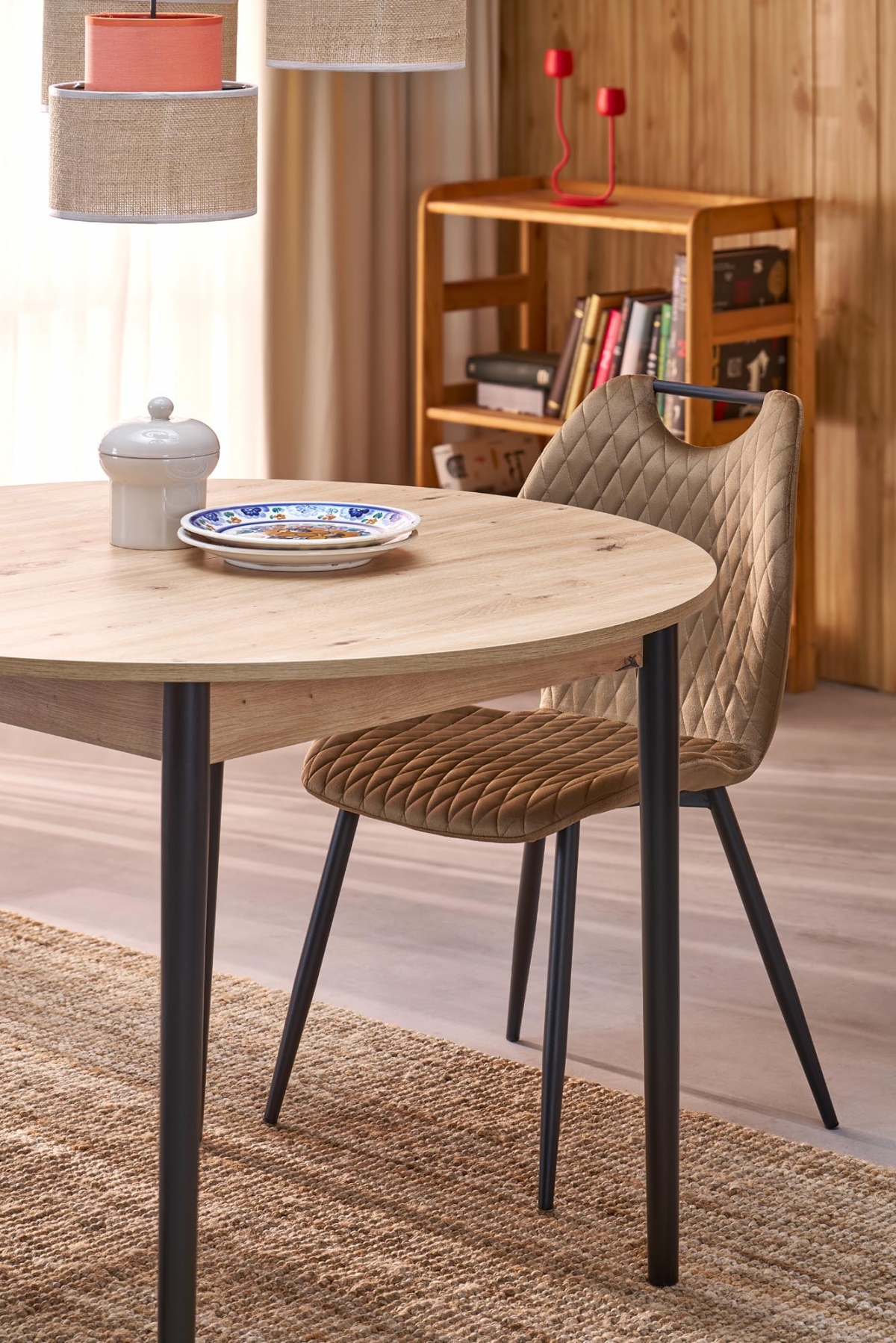 Čalouněná židle Ferina - béžový samet / černé nožky židle čalouněné Ferina - béžová welwet / Nohy černá