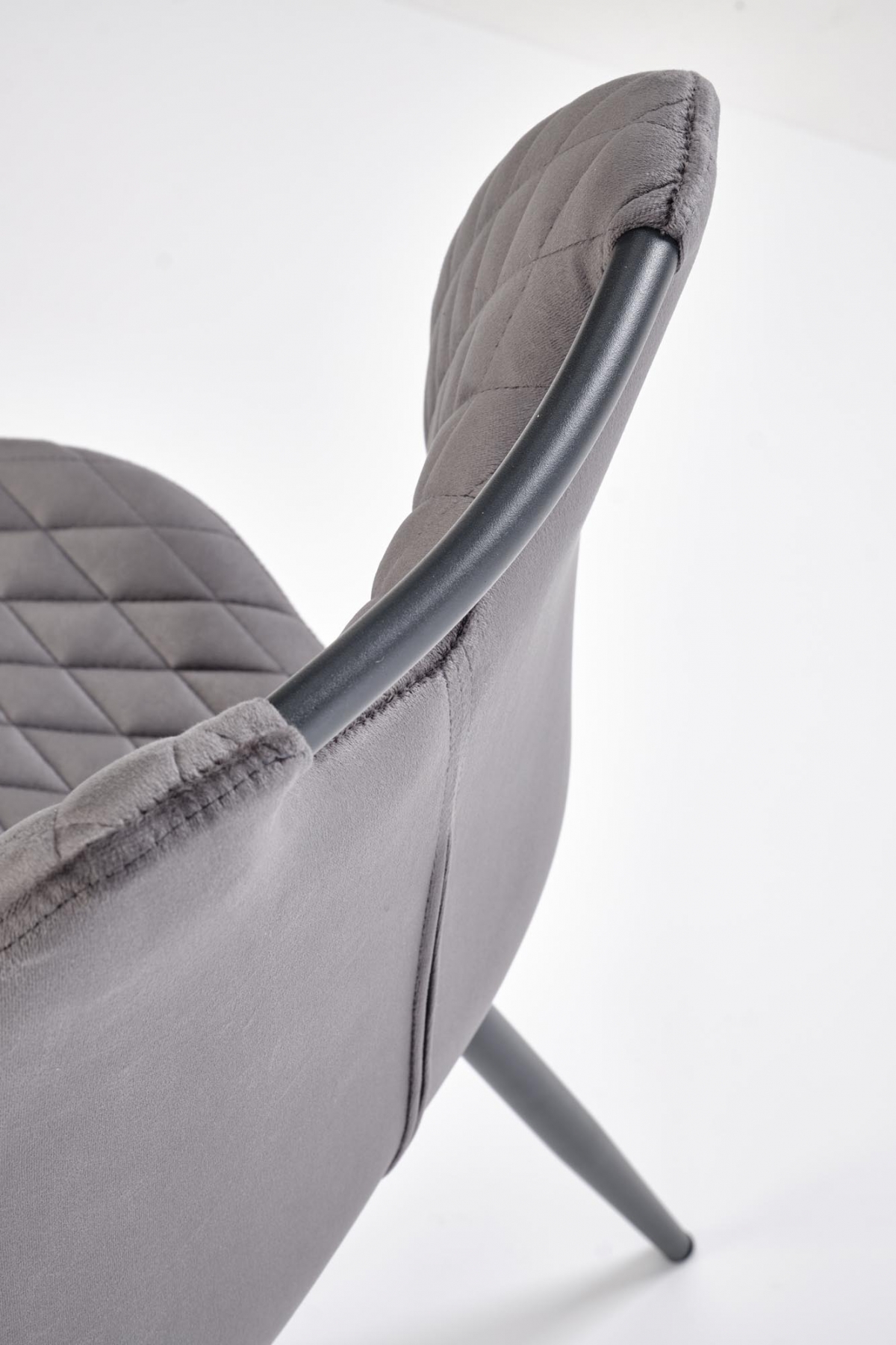 Čalouněná židle Ferina - šedý samet / černé nožky židle čalouněné Ferina - popelavá welwet / Nohy černá