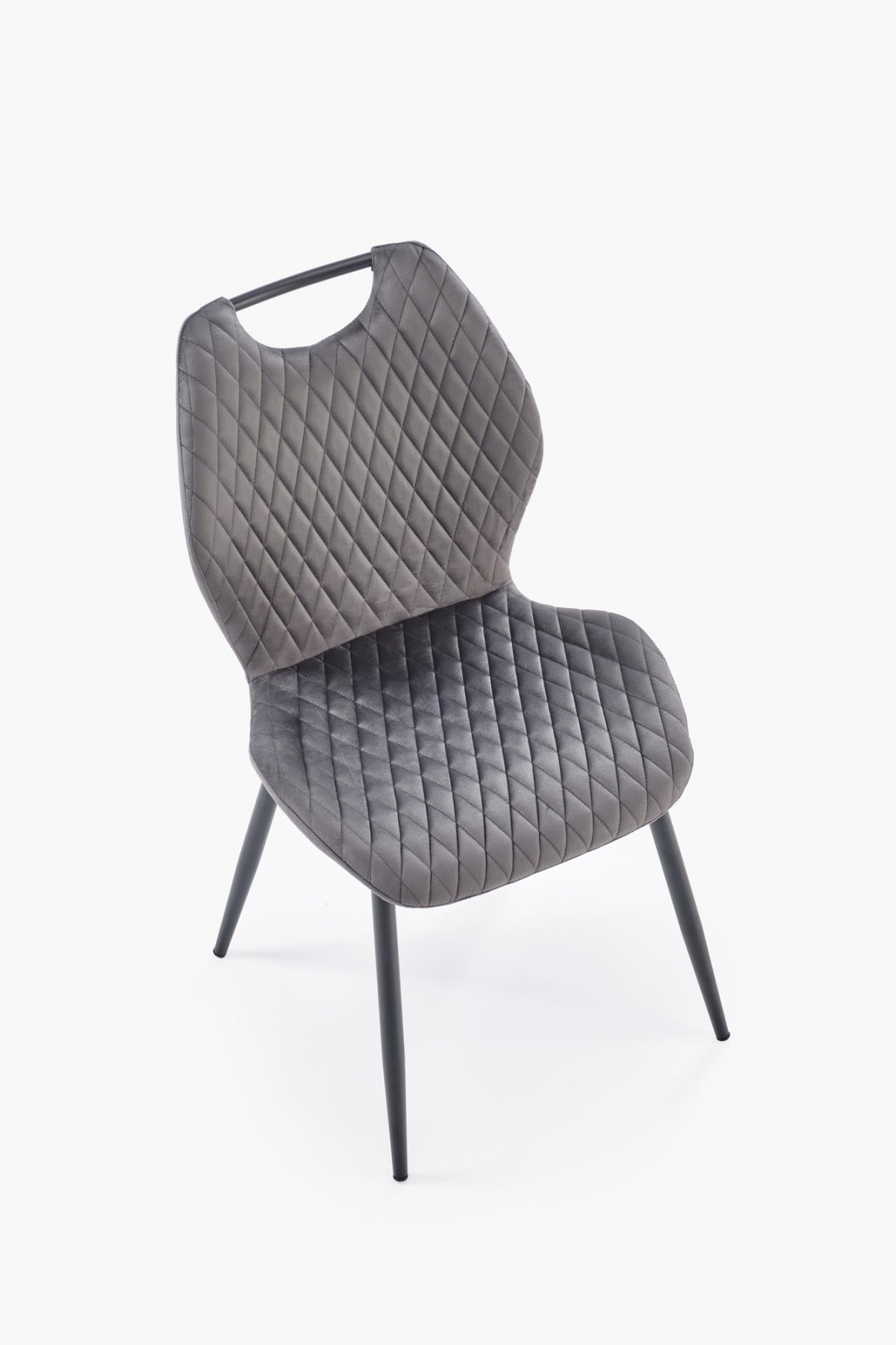 Čalouněná židle Ferina - šedý samet / černé nožky židle čalouněné Ferina - popelavá welwet / Nohy černá