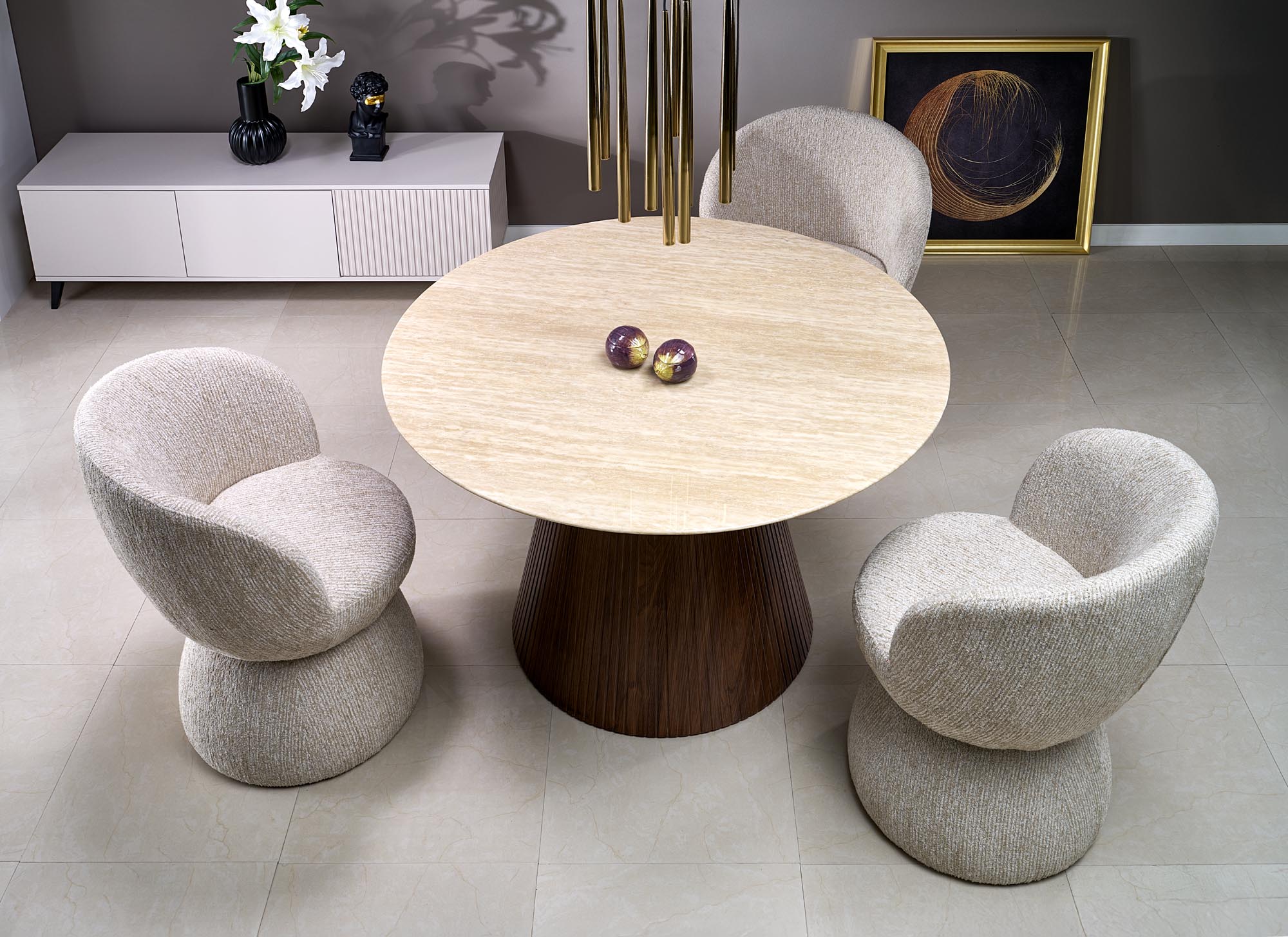 Otočné čalouněné křeslo Iverto - béžová židle čalouněné iverto obrotowe - béžová 