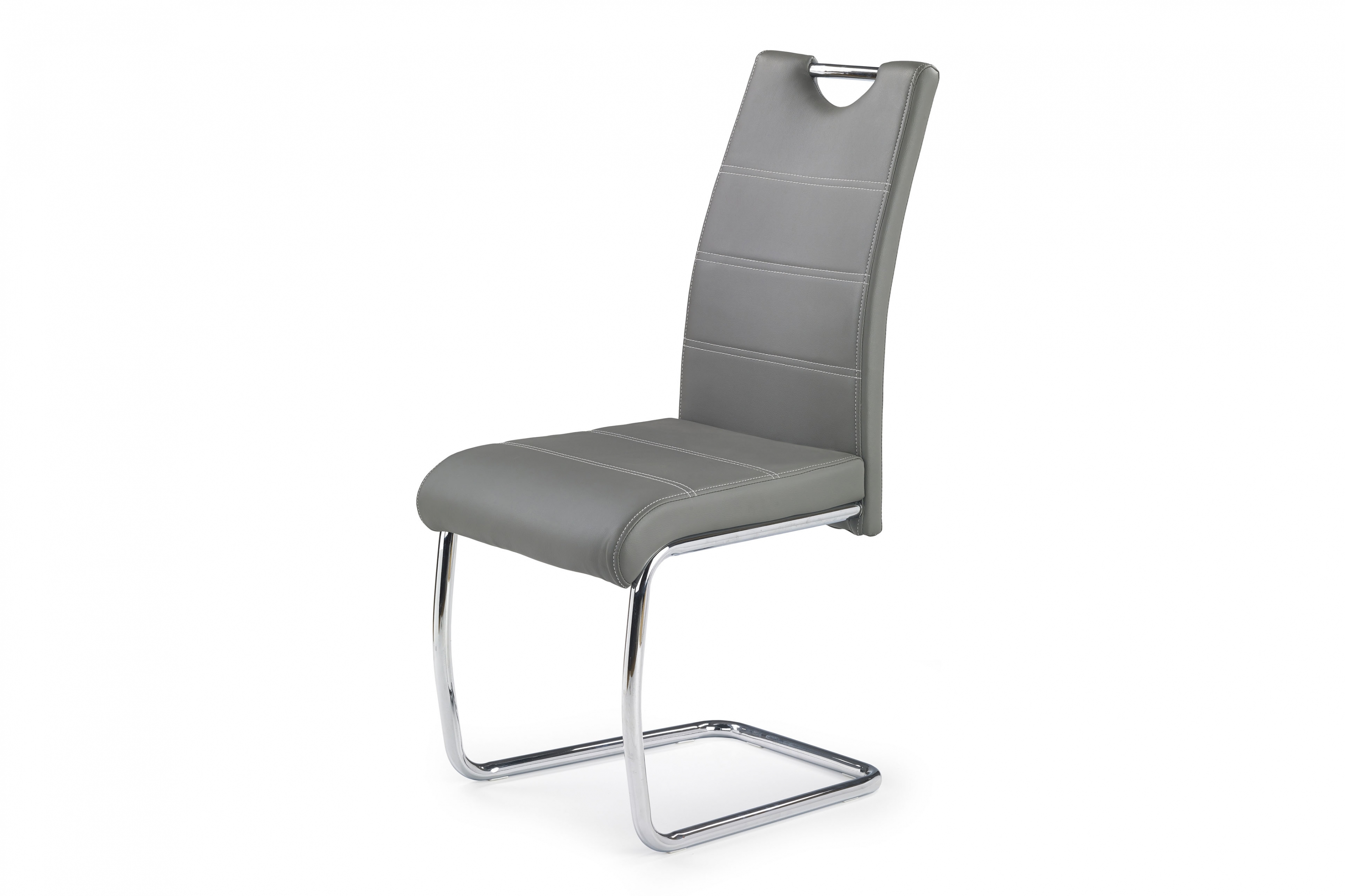Čalouněná židle K211 - šedá ekokůže / chromové nohy židle čalouněné K211 - popielata Eko-kůže / Nohy Chromovaný