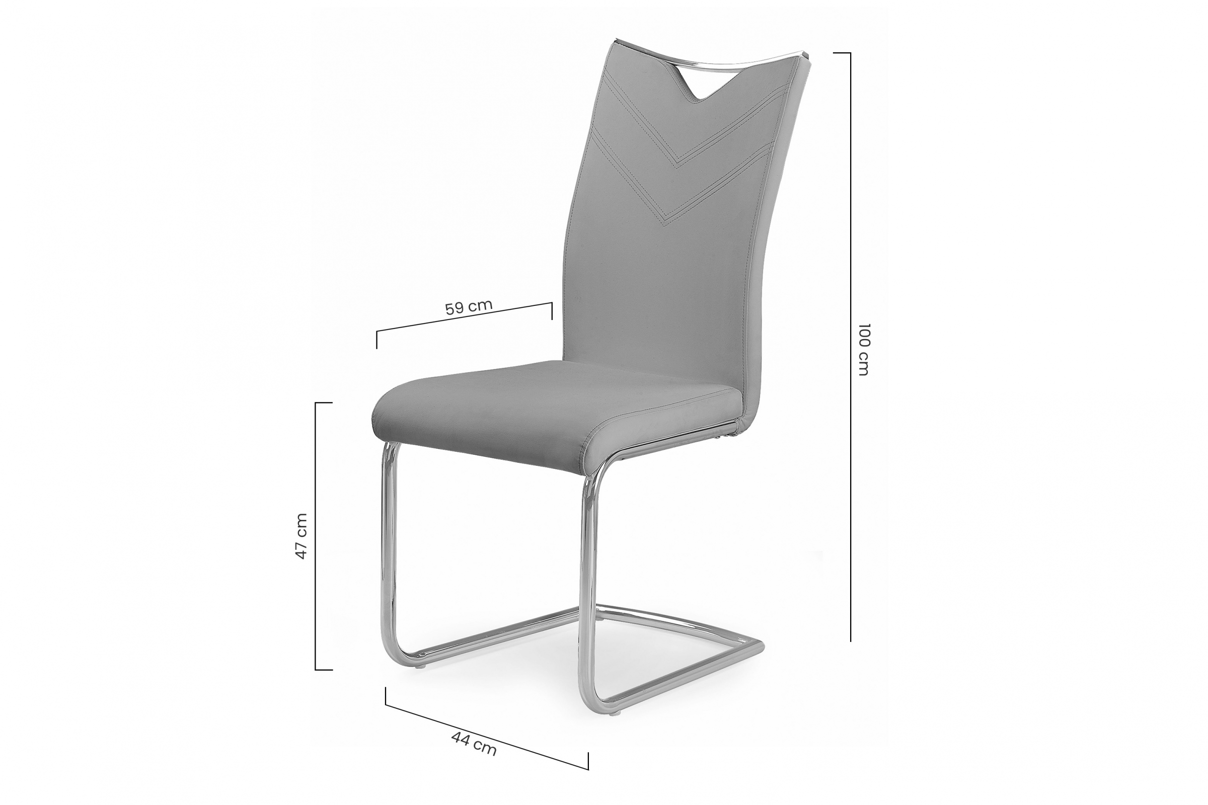 K224 Stolička cappuccino Stolička čalouněné K224 - cappuccino Ekokoža / Chrom