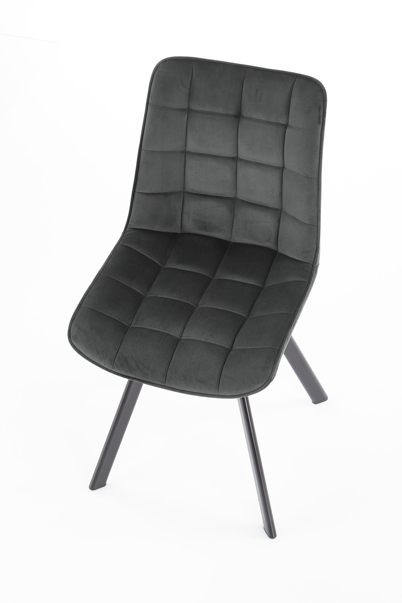 Čalúnená stolička K332 s kovovými nohami - čierna / sivá Stolička čalúnená k332 - Čiernyyy/tmavý popol